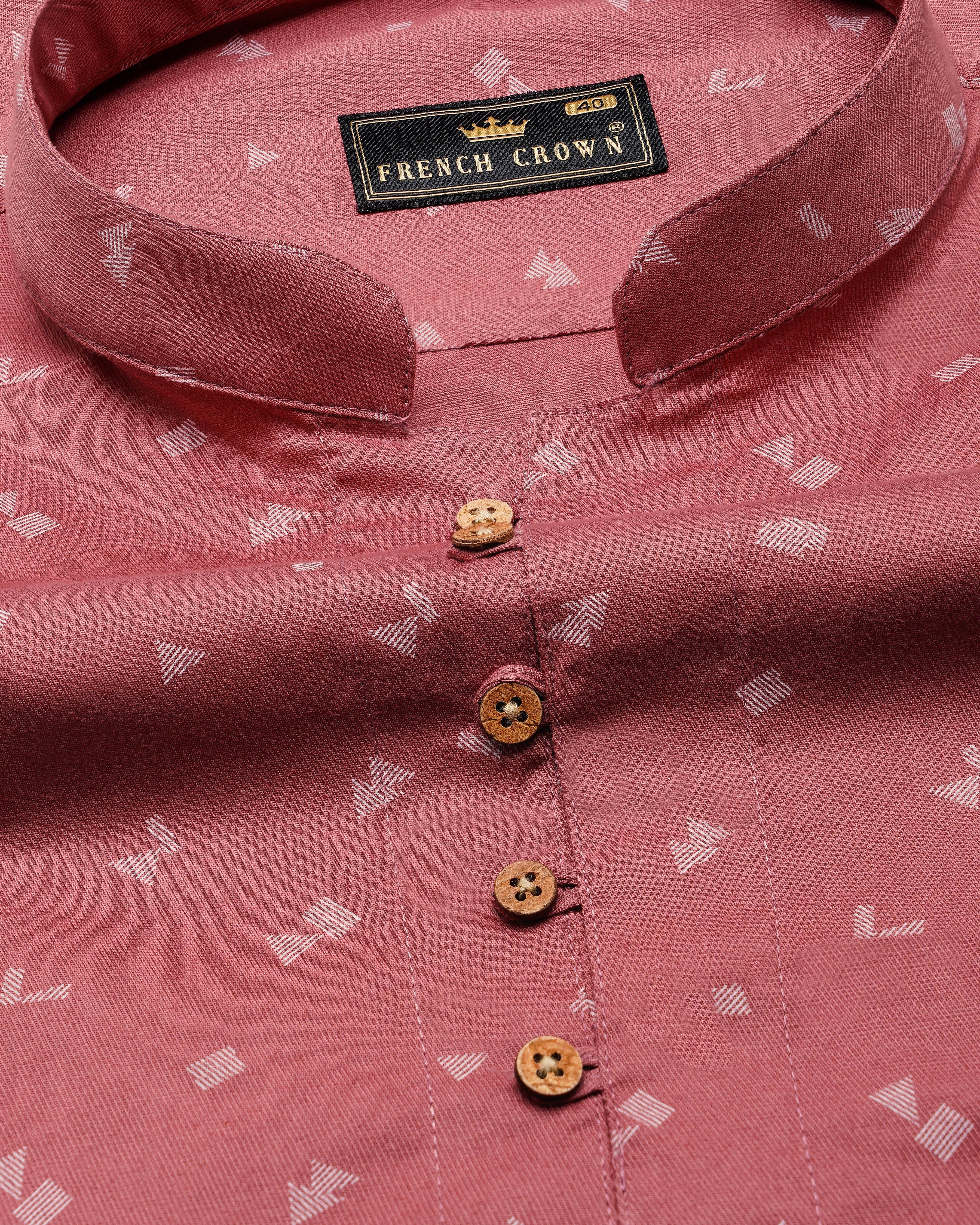 Clay Pink with White Textured Twill Premium Cotton Kurta Shirt 9874-KS-38, 9874-KS-H-38, 9874-KS-39, 9874-KS-H-39, 9874-KS-40, 9874-KS-H-40, 9874-KS-42, 9874-KS-H-42, 9874-KS-44, 9874-KS-H-44, 9874-KS-46, 9874-KS-H-46, 9874-KS-48, 9874-KS-H-48, 9874-KS-50, 9874-KS-H-50, 9874-KS-52, 9874-KS-H-52