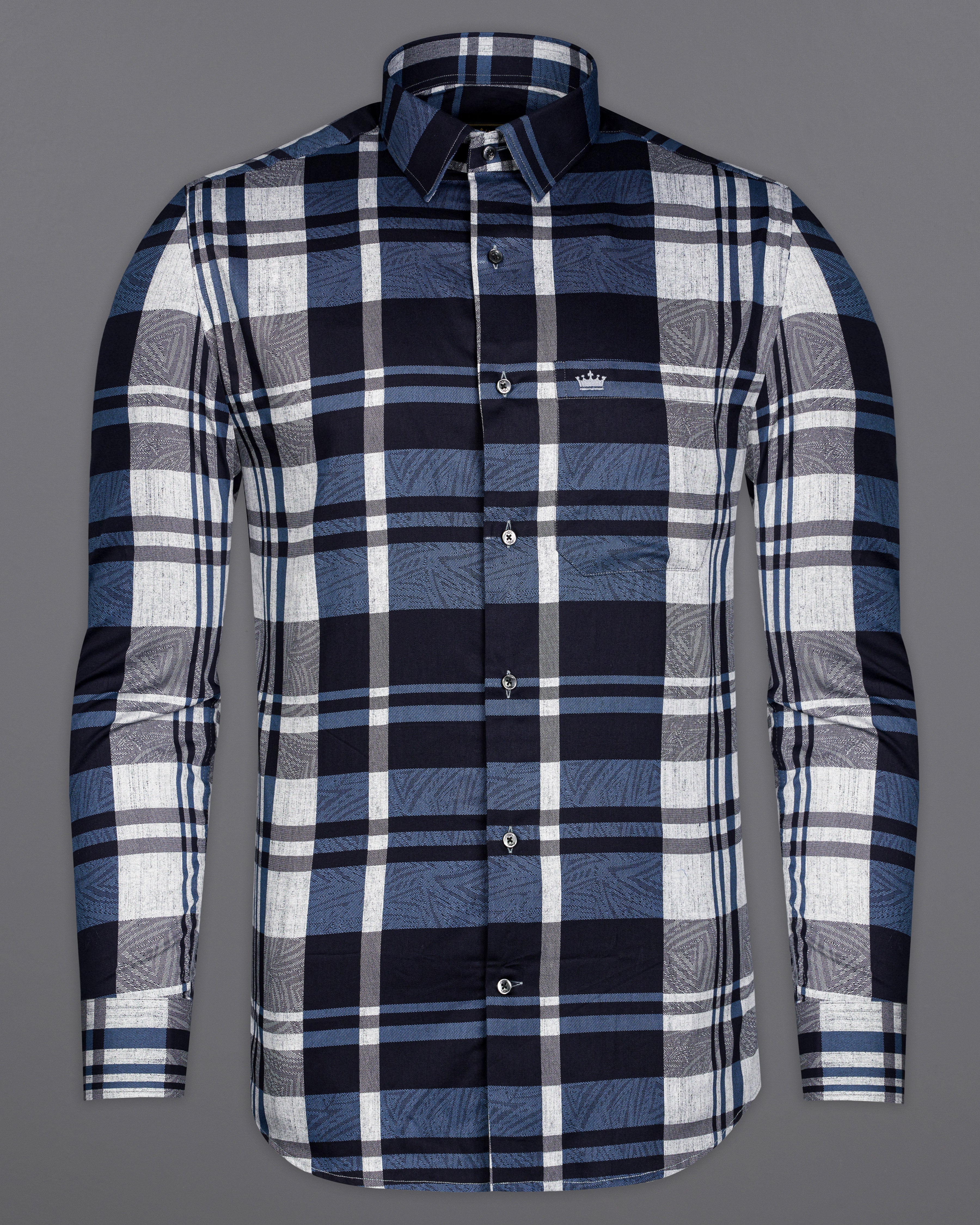 Chambray Blue and White Checkered9940-P394 Premium Cotton Shirt 9939-BLK-38, 9939-BLK-H-38, 9939-BLK-39, 9939-BLK-H-39, 9939-BLK-40, 9939-BLK-H-40, 9939-BLK-42, 9939-BLK-H-42, 9939-BLK-44, 9939-BLK-H-44, 9939-BLK-46, 9939-BLK-H-46, 9939-BLK-48, 9939-BLK-H-48, 9939-BLK-50, 9939-BLK-H-50, 9939-BLK-52, 9939-BLK-H-52