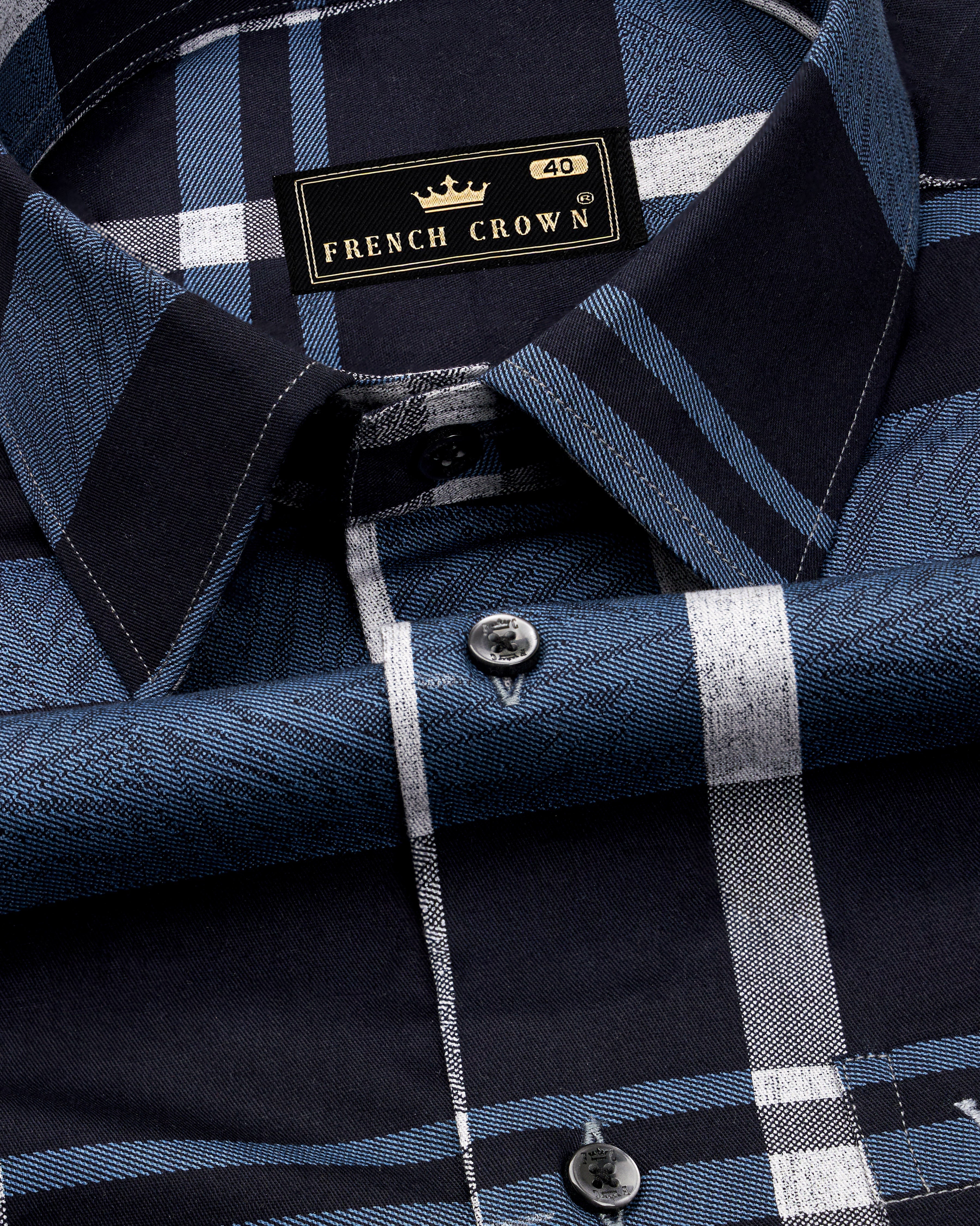 Chambray Blue and White Checkered9940-P394 Premium Cotton Shirt 9939-BLK-38, 9939-BLK-H-38, 9939-BLK-39, 9939-BLK-H-39, 9939-BLK-40, 9939-BLK-H-40, 9939-BLK-42, 9939-BLK-H-42, 9939-BLK-44, 9939-BLK-H-44, 9939-BLK-46, 9939-BLK-H-46, 9939-BLK-48, 9939-BLK-H-48, 9939-BLK-50, 9939-BLK-H-50, 9939-BLK-52, 9939-BLK-H-52