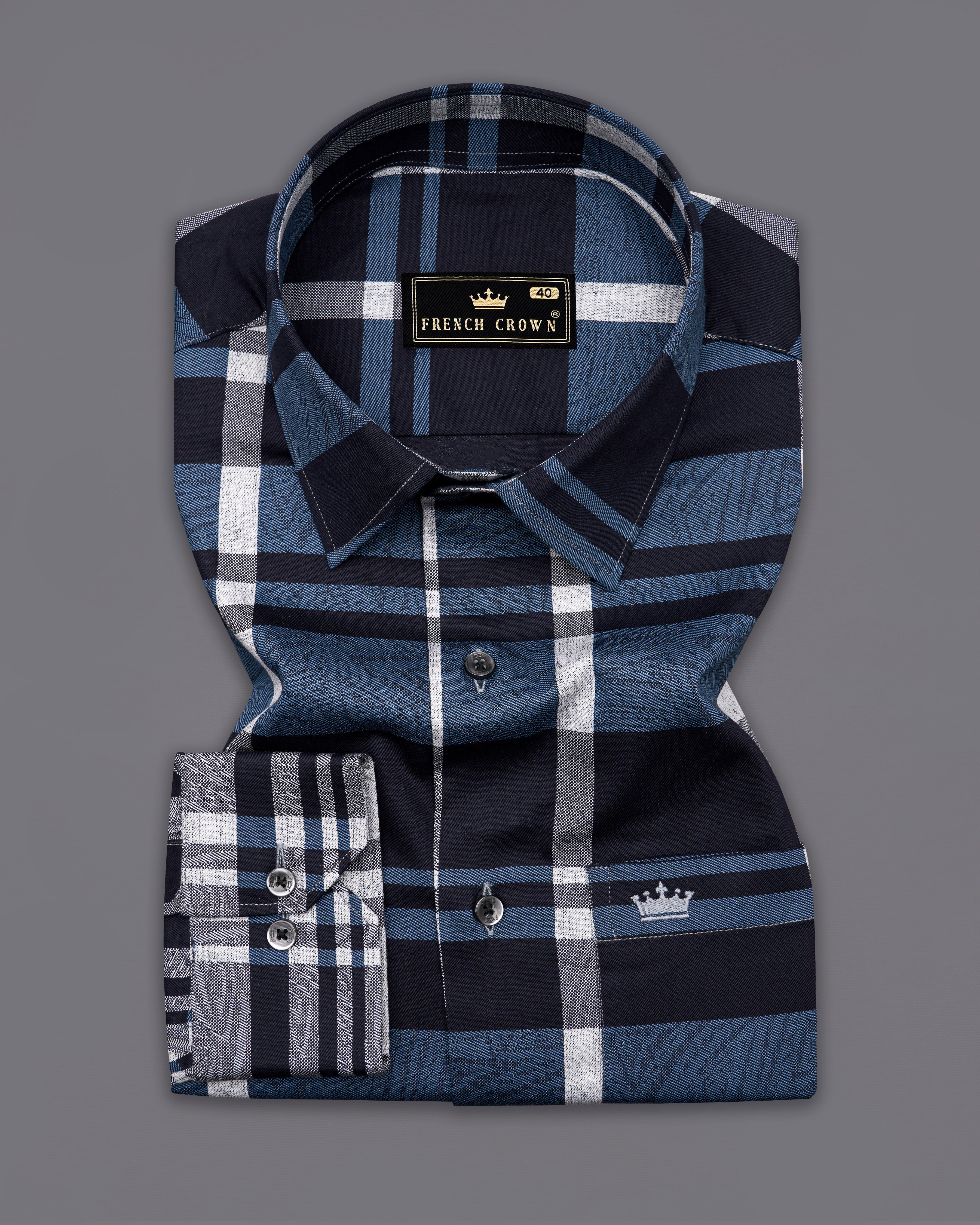 Chambray Blue and White Checkered9940-P394 Premium Cotton Shirt 9939-BLK-38, 9939-BLK-H-38, 9939-BLK-39, 9939-BLK-H-39, 9939-BLK-40, 9939-BLK-H-40, 9939-BLK-42, 9939-BLK-H-42, 9939-BLK-44, 9939-BLK-H-44, 9939-BLK-46, 9939-BLK-H-46, 9939-BLK-48, 9939-BLK-H-48, 9939-BLK-50, 9939-BLK-H-50, 9939-BLK-52, 9939-BLK-H-52