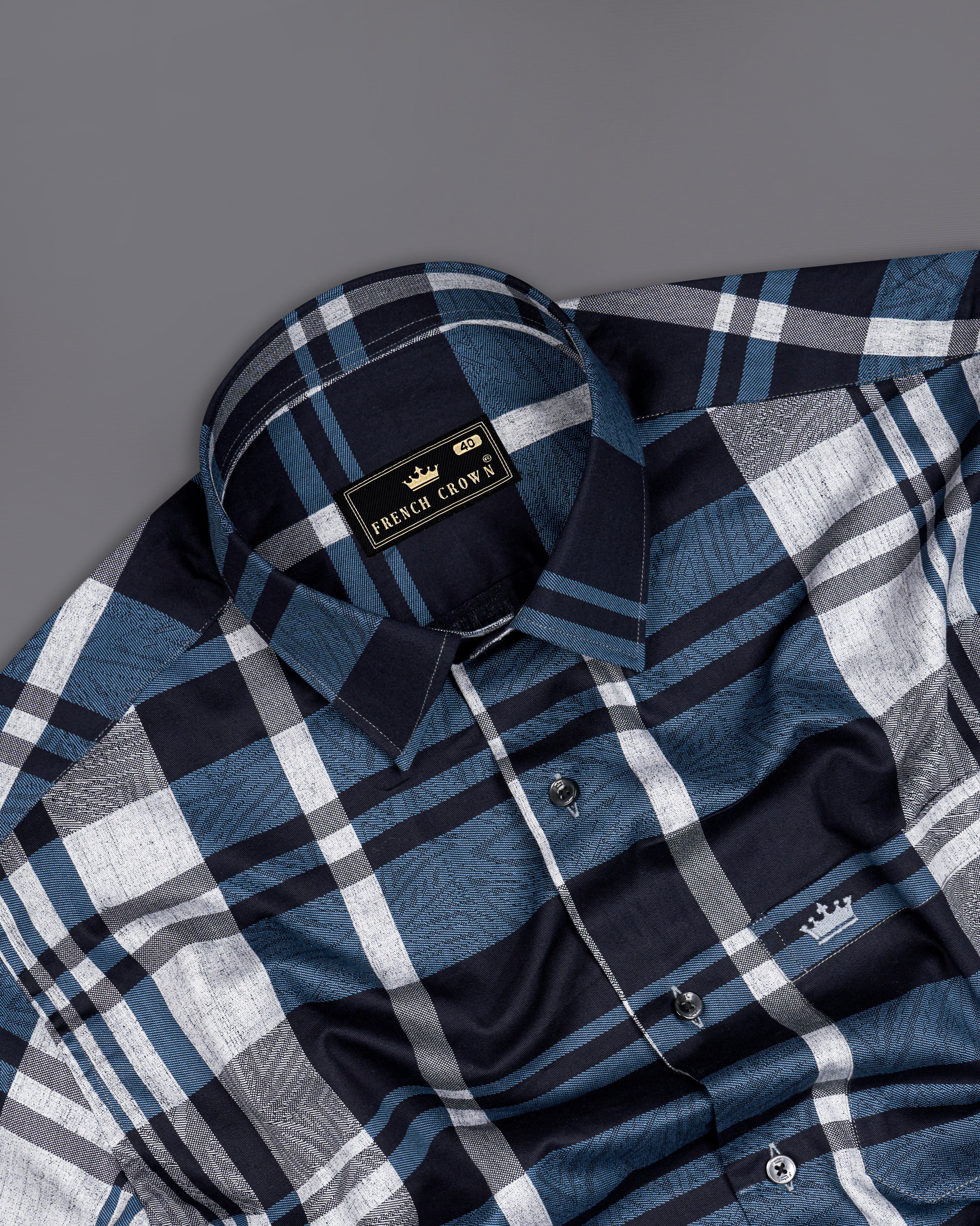 Chambray Blue and White Checkered9940-P394 Premium Cotton Shirt 9939-BLK-38, 9939-BLK-H-38, 9939-BLK-39, 9939-BLK-H-39, 9939-BLK-40, 9939-BLK-H-40, 9939-BLK-42, 9939-BLK-H-42, 9939-BLK-44, 9939-BLK-H-44, 9939-BLK-46, 9939-BLK-H-46, 9939-BLK-48, 9939-BLK-H-48, 9939-BLK-50, 9939-BLK-H-50, 9939-BLK-52, 9939-BLK-H-52