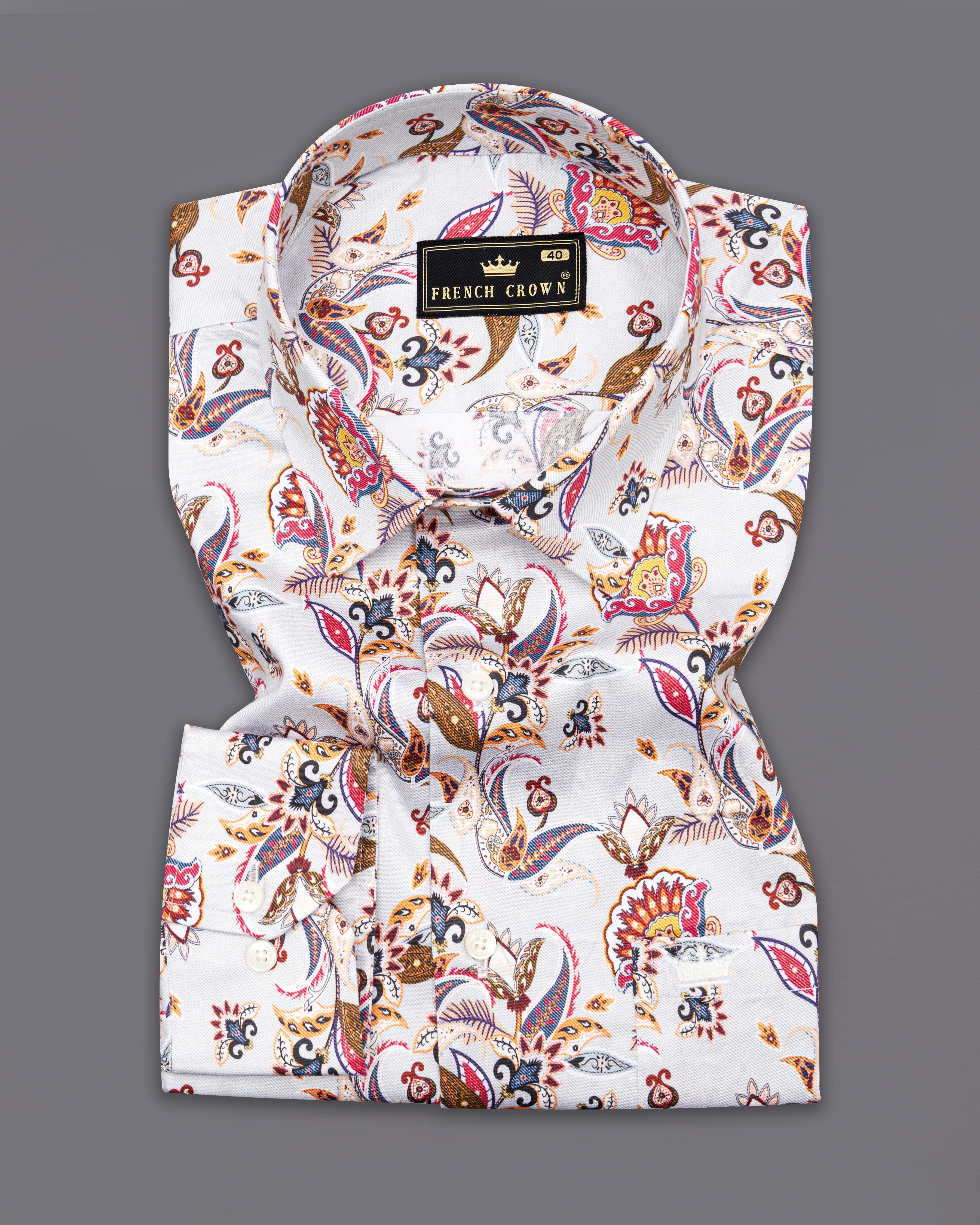 Gainsboro Light Gray Multicolour Floral Printed Super Soft Premium Cotton Shirt 9942-38, 9942-H-38, 9942-39, 9942-H-39, 9942-40, 9942-H-40, 9942-42, 9942-H-42, 9942-44, 9942-H-44, 9942-46, 9942-H-46, 9942-48, 9942-H-48, 9942-50, 9942-H-50, 9942-52, 9942-H-52