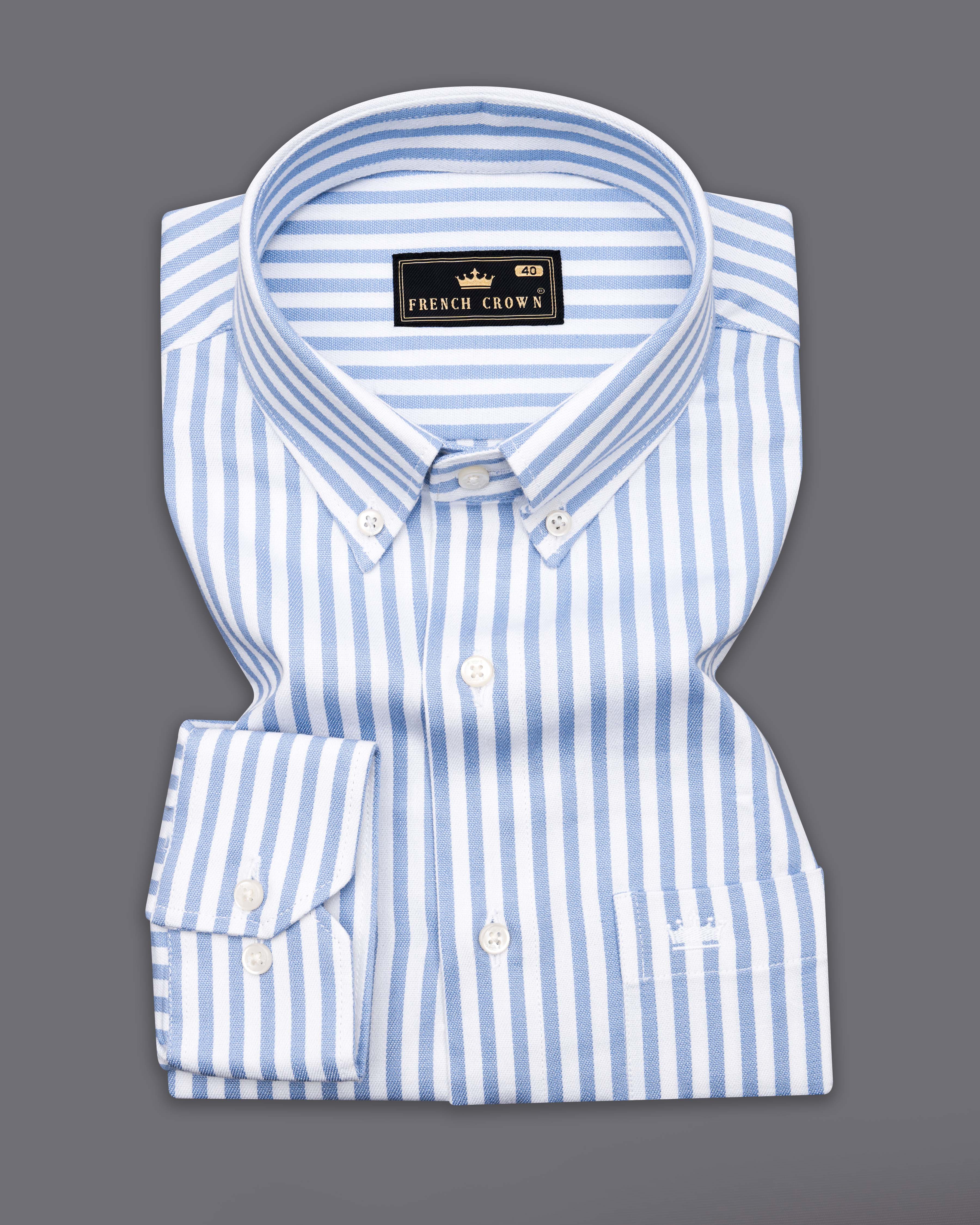 Pale Cerulean Blue with White Striped Royal Oxford Shirt 9944-BD-38, 9944-BD-H-38, 9944-BD-39, 9944-BD-H-39, 9944-BD-40, 9944-BD-H-40, 9944-BD-42, 9944-BD-H-42, 9944-BD-44, 9944-BD-H-44, 9944-BD-46, 9944-BD-H-46, 9944-BD-48, 9944-BD-H-48, 9944-BD-50, 9944-BD-H-50, 9944-BD-52, 9944-BD-H-52