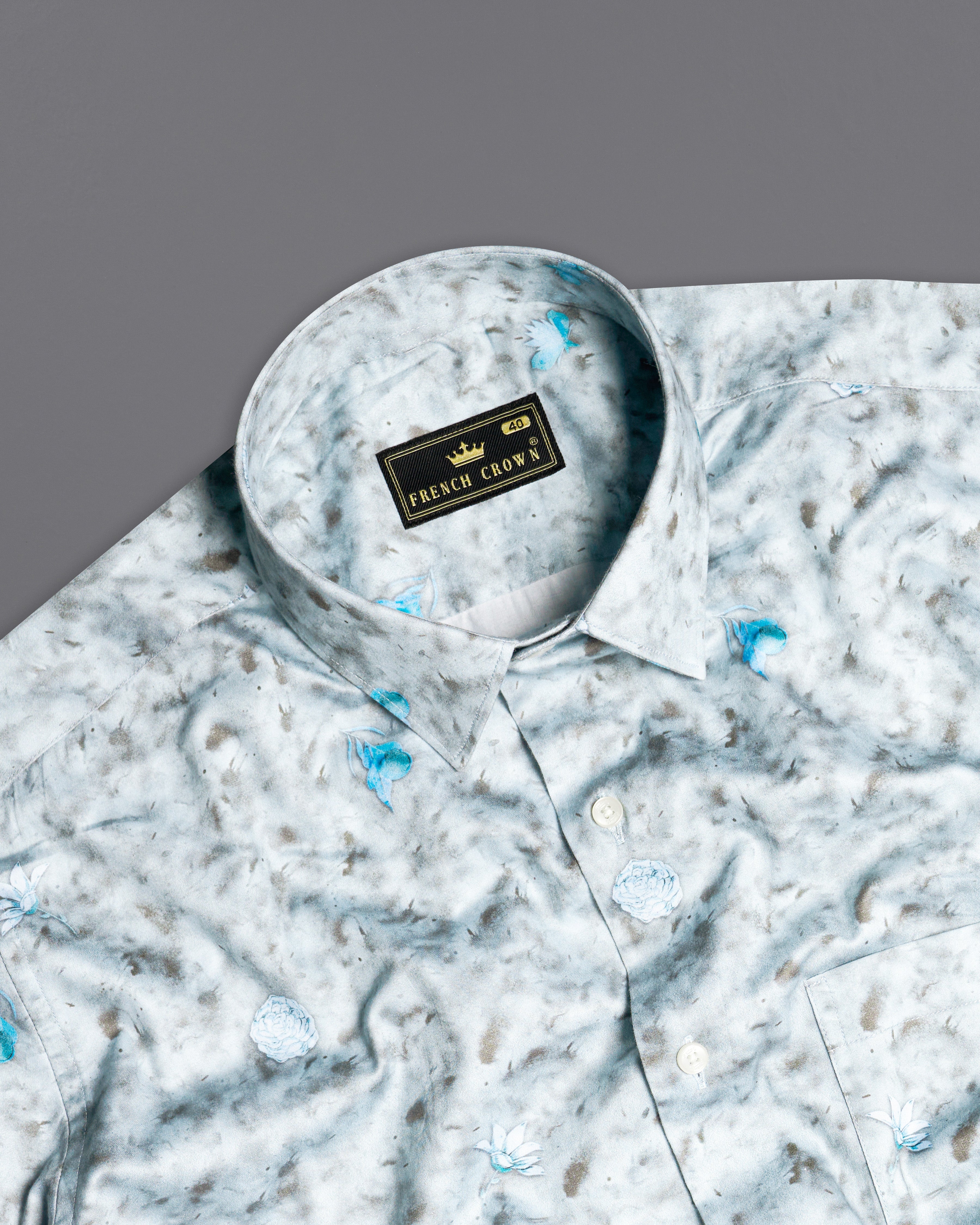 Botticelli Gray Printed Super Soft Premium Cotton Shirt 9982-38, 9982-H-38, 9982-39, 9982-H-39, 9982-40, 9982-H-40, 9982-42, 9982-H-42, 9982-44, 9982-H-44, 9982-46, 9982-H-46, 9982-48, 9982-H-48, 9982-50, 9982-H-50, 9982-52, 9982-H-52