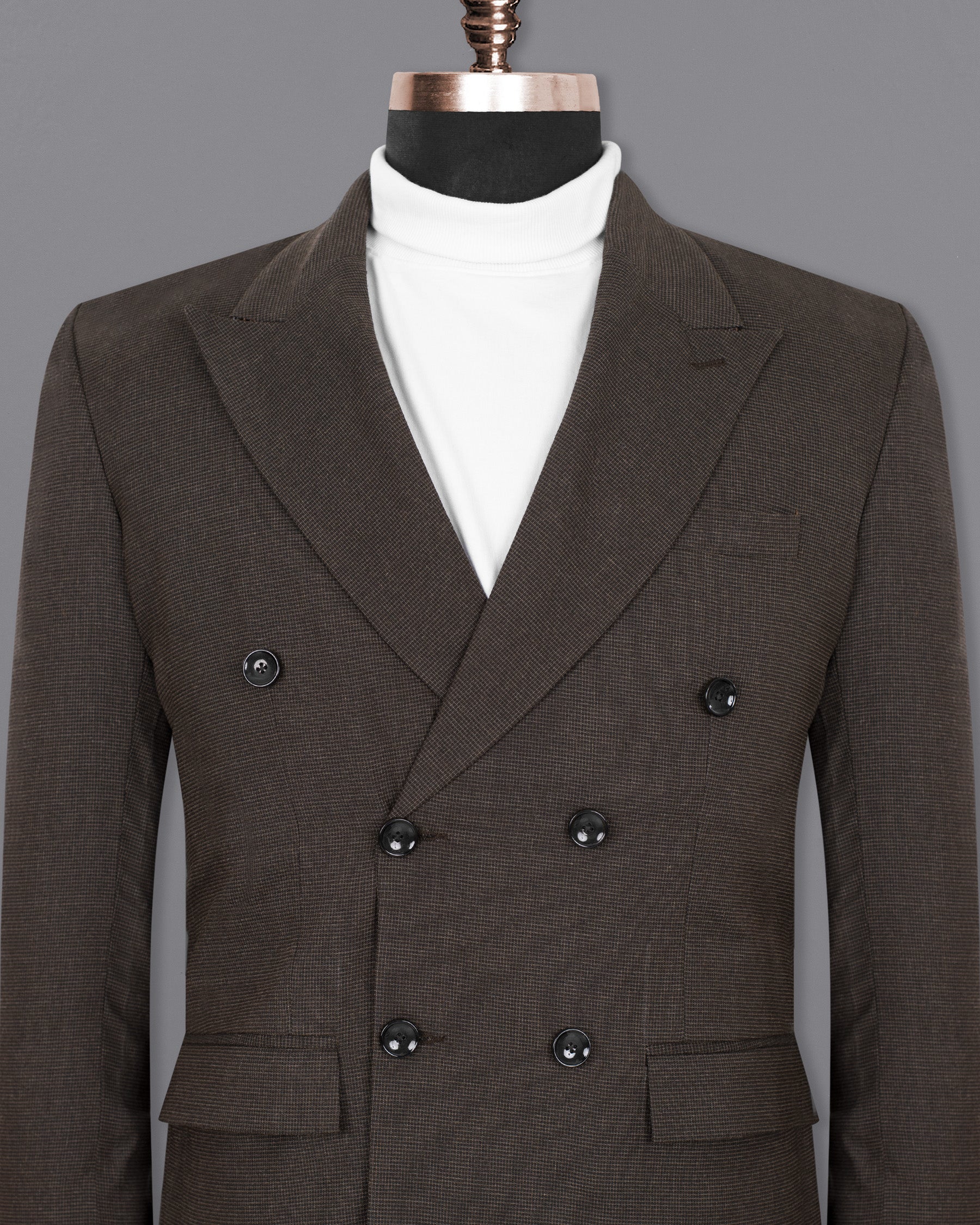 Coffee Bean Brown Double Breasted Premium Cotton Blazer BL1328-DB-36, BL1328-DB-38, BL1328-DB-40, BL1328-DB-42, BL1328-DB-44, BL1328-DB-46, BL1328-DB-48, BL1328-DB-50, BL1328-DB-52, BL1328-DB-54, BL1328-DB-56, BL1328-DB-58, BL1328-DB-60