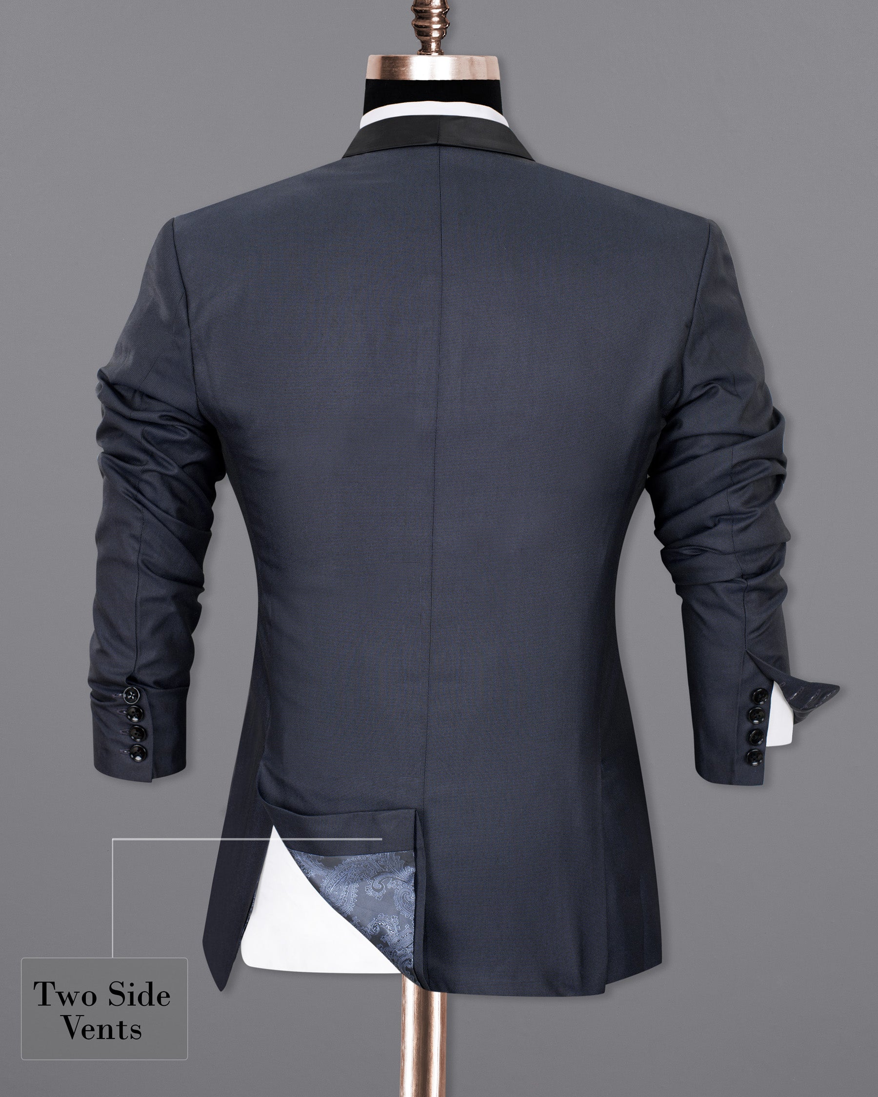 Tangaroa Blue Wool Rich Tuxedo Blazer BL1349-BKL-36, BL1349-BKL-38, BL1349-BKL-40, BL1349-BKL-42, BL1349-BKL-44, BL1349-BKL-46, BL1349-BKL-48, BL1349-BKL-50, BL1349-BKL-52, BL1349-BKL-54, BL1349-BKL-56, BL1349-BKL-58, BL1349-BKL-60