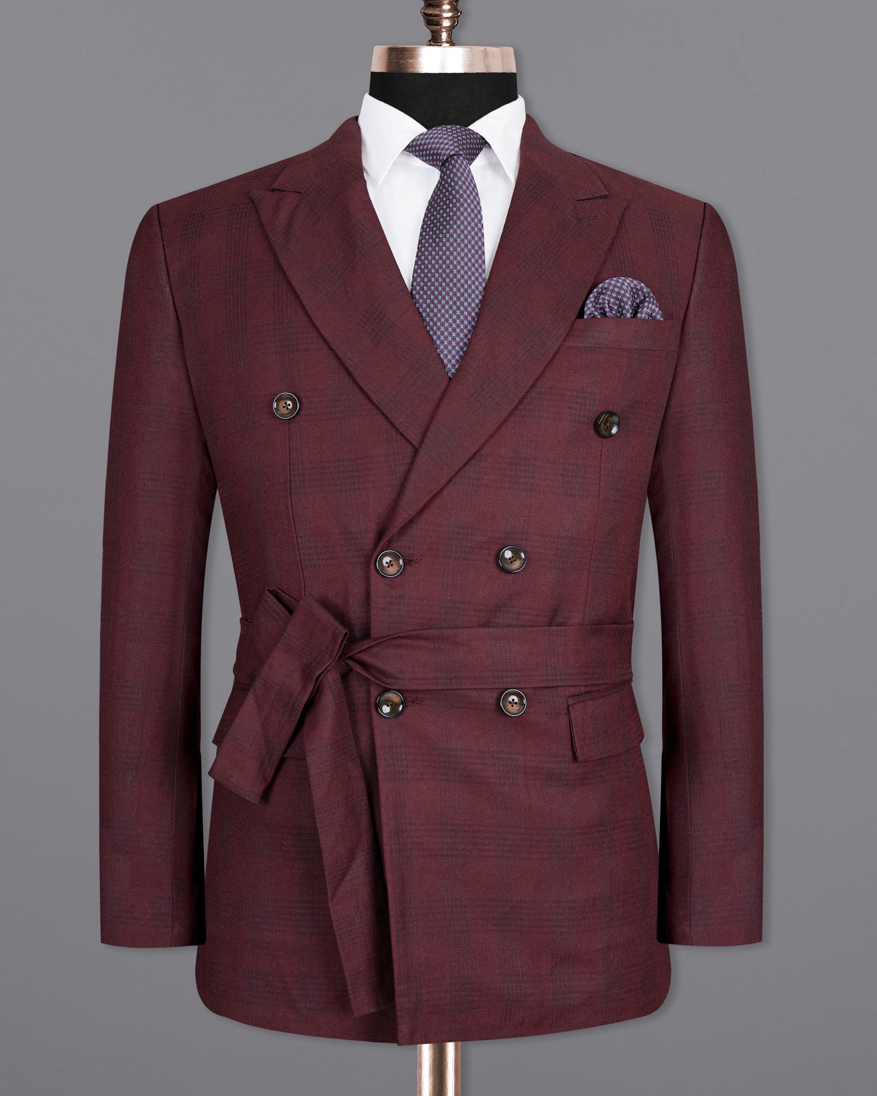 Buccaneer Burgundy Plaid Double Breasted Wool Rich Blazer BL1414-DB-D8-36, BL1414-DB-D8-38, BL1414-DB-D8-40, BL1414-DB-D8-42, BL1414-DB-D8-44, BL1414-DB-D8-46, BL1414-DB-D8-48, BL1414-DB-D8-50, BL1414-DB-D8-52, BL1414-DB-D8-54, BL1414-DB-D8-56, BL1414-DB-D8-58, BL1414-DB-D8-60