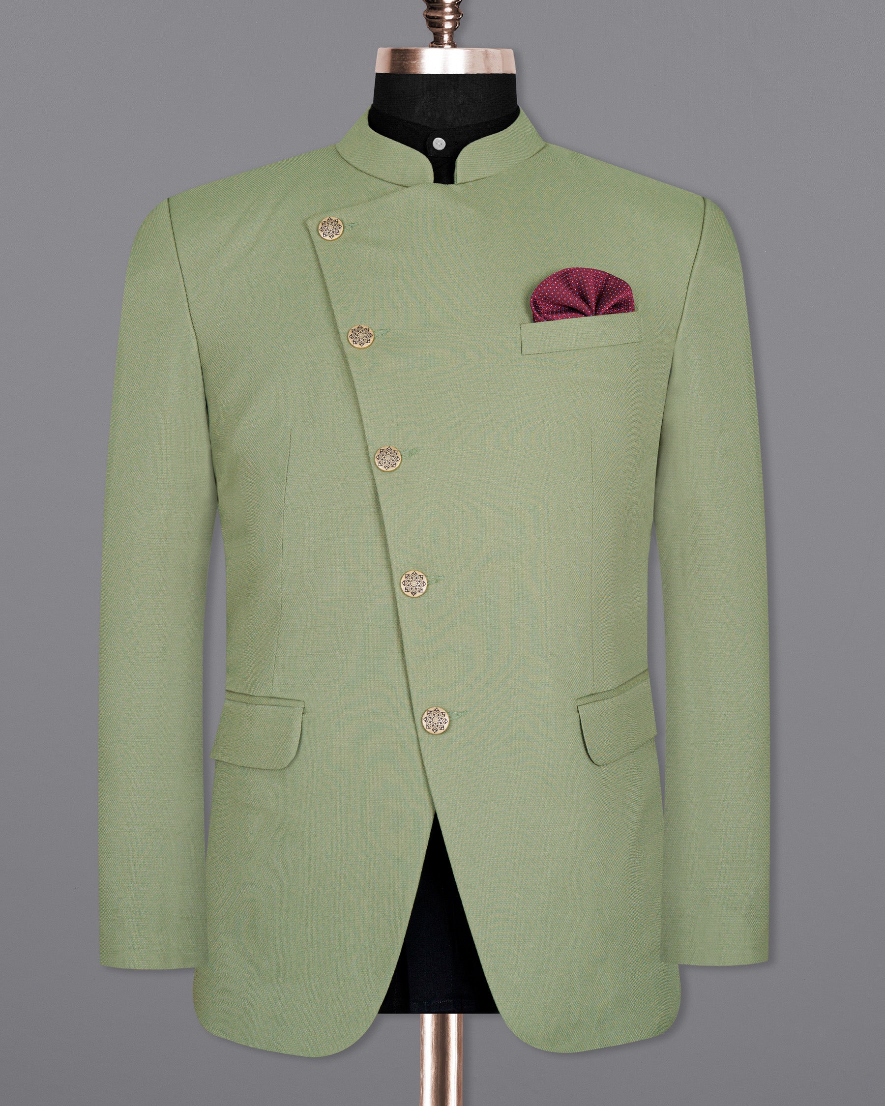 Camouflage Green Cross Buttoned Bandhgala Wool rich Blazer BL1437-CBG-36,BL1437-CBG-38,BL1437-CBG-40,BL1437-CBG-42,BL1437-CBG-44,BL1437-CBG-46,BL1437-CBG-48,BL1437-CBG-50,BL1437-CBG-52,BL1437-CBG-54,BL1437-CBG-56,BL1437-CBG-58,BL1437-CBG-60