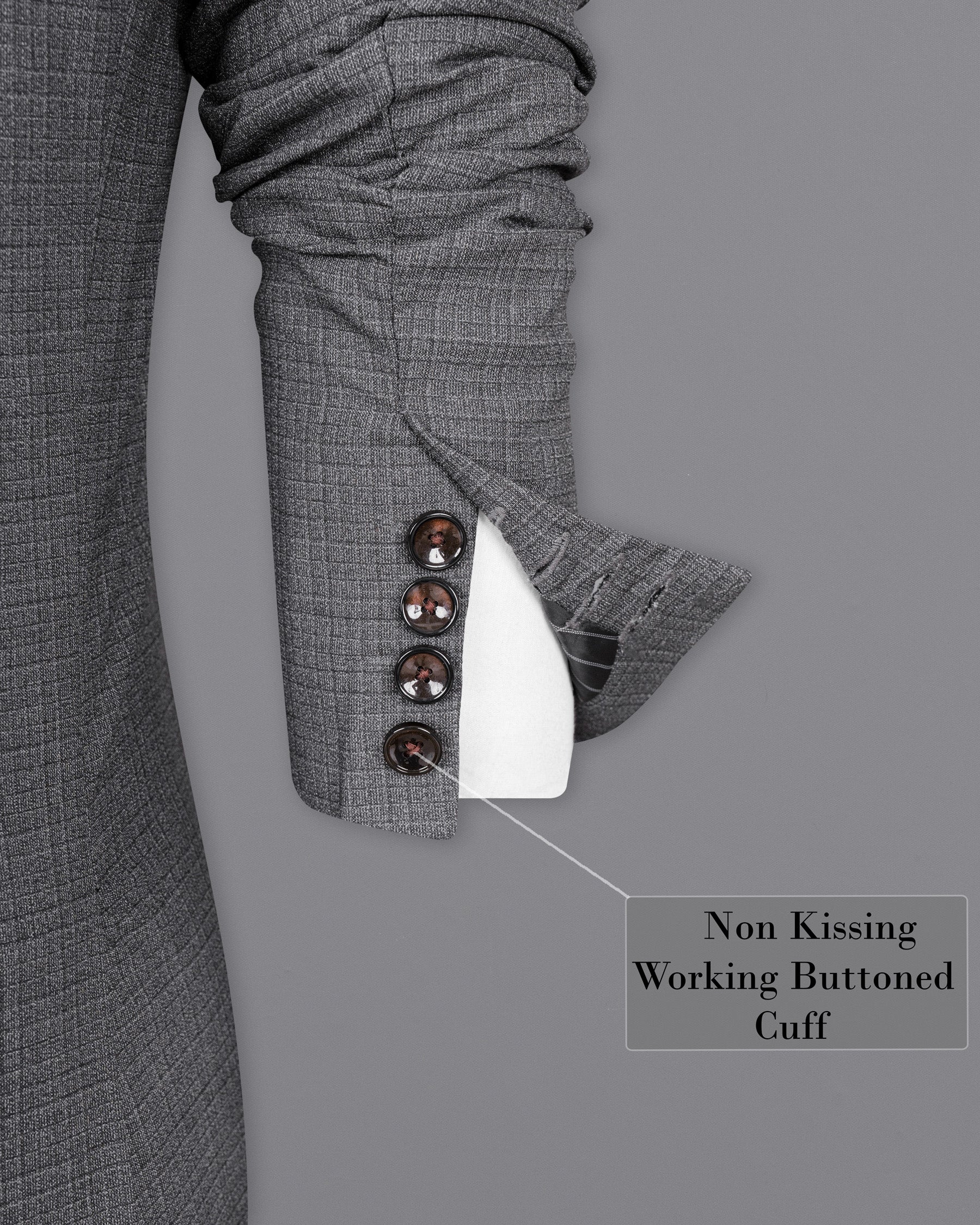 Fuscous Gray Chequered Double Breasted Wool Rich Sports Blazer BL1448-DB-PP-36,BL1448-DB-PP-38,BL1448-DB-PP-40,BL1448-DB-PP-42,BL1448-DB-PP-44,BL1448-DB-PP-46,BL1448-DB-PP-48,BL1448-DB-PP-50,BL1448-DB-PP-52,BL1448-DB-PP-54,BL1448-DB-PP-56,BL1448-DB-PP-58,BL1448-DB-PP-60