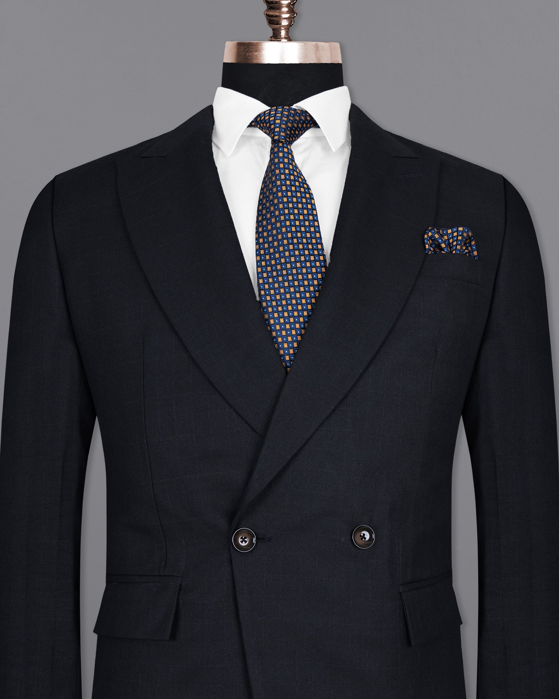 Mirage Black Subtle windowpane Wool Rich Double Breasted Blazer BL1462-DB-2B-36,BL1462-DB-2B-38,BL1462-DB-2B-40,BL1462-DB-2B-42,BL1462-DB-2B-44,BL1462-DB-2B-46,BL1462-DB-2B-48,BL1462-DB-2B-50,BL1462-DB-2B-52,BL1462-DB-2B-54,BL1462-DB-2B-56,BL1462-DB-2B-58,BL1462-DB-2B-60