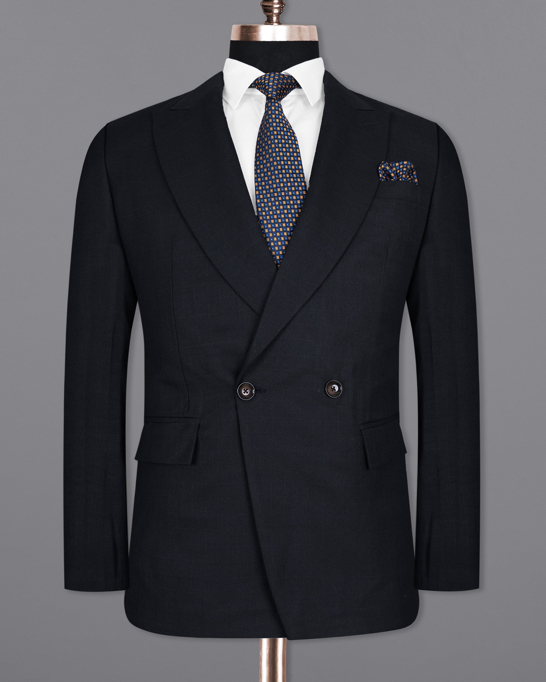 Mirage Black Subtle windowpane Wool Rich Double Breasted Blazer BL1462-DB-2B-36,BL1462-DB-2B-38,BL1462-DB-2B-40,BL1462-DB-2B-42,BL1462-DB-2B-44,BL1462-DB-2B-46,BL1462-DB-2B-48,BL1462-DB-2B-50,BL1462-DB-2B-52,BL1462-DB-2B-54,BL1462-DB-2B-56,BL1462-DB-2B-58,BL1462-DB-2B-60