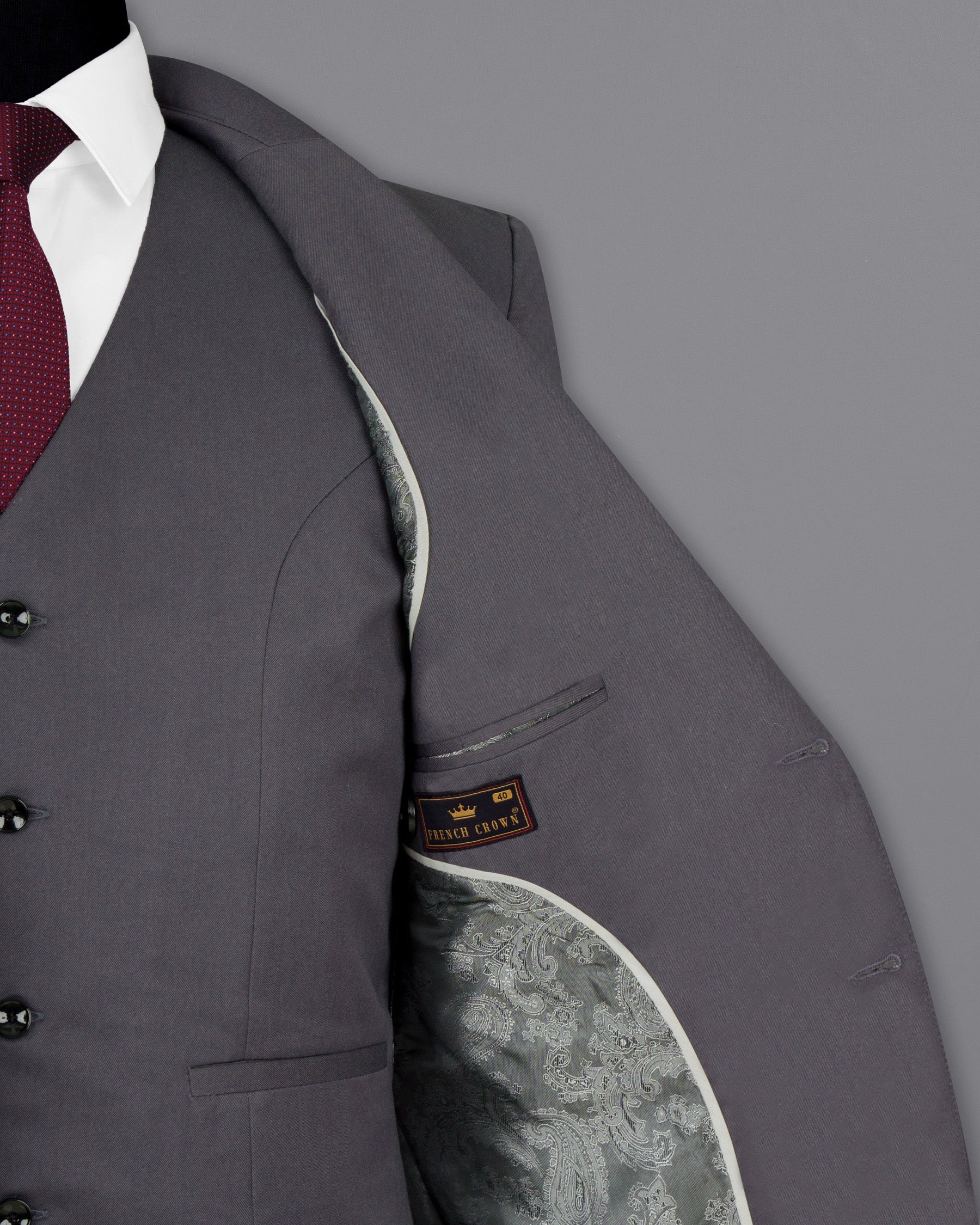 Mulled Grey Wool Rich Blazer BL1493-SB-36, BL1493-SB-38, BL1493-SB-40, BL1493-SB-42, BL1493-SB-44, BL1493-SB-46, BL1493-SB-48, BL1493-SB-50, BL1493-SB-52, BL1493-SB-54, BL1493-SB-56, BL1493-SB-58, BL1493-SB-60