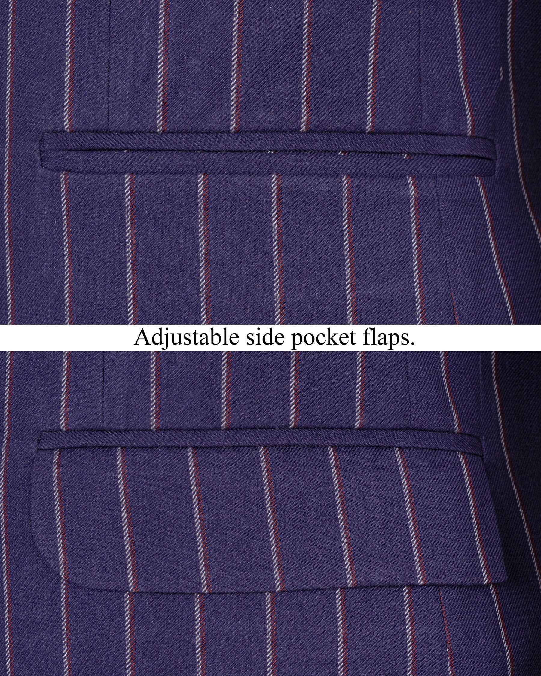 Cherry Pie Striped Cross Placket Bandhgala Blazer