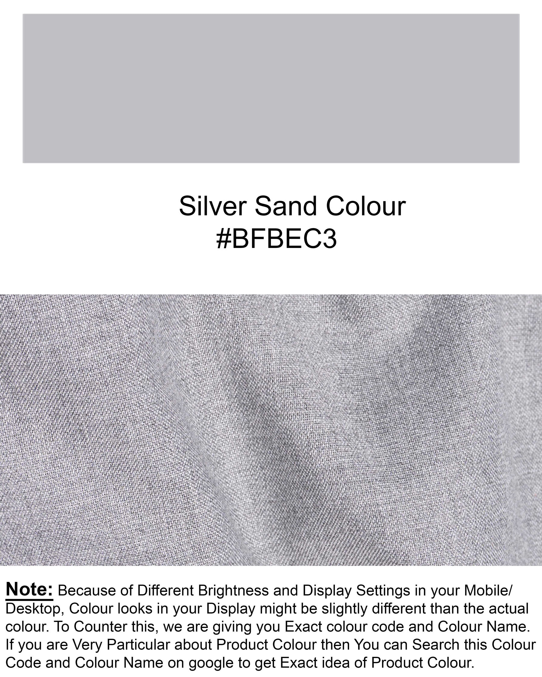 Silver Sand Grey Double-Breasted Wool Rich Blazer