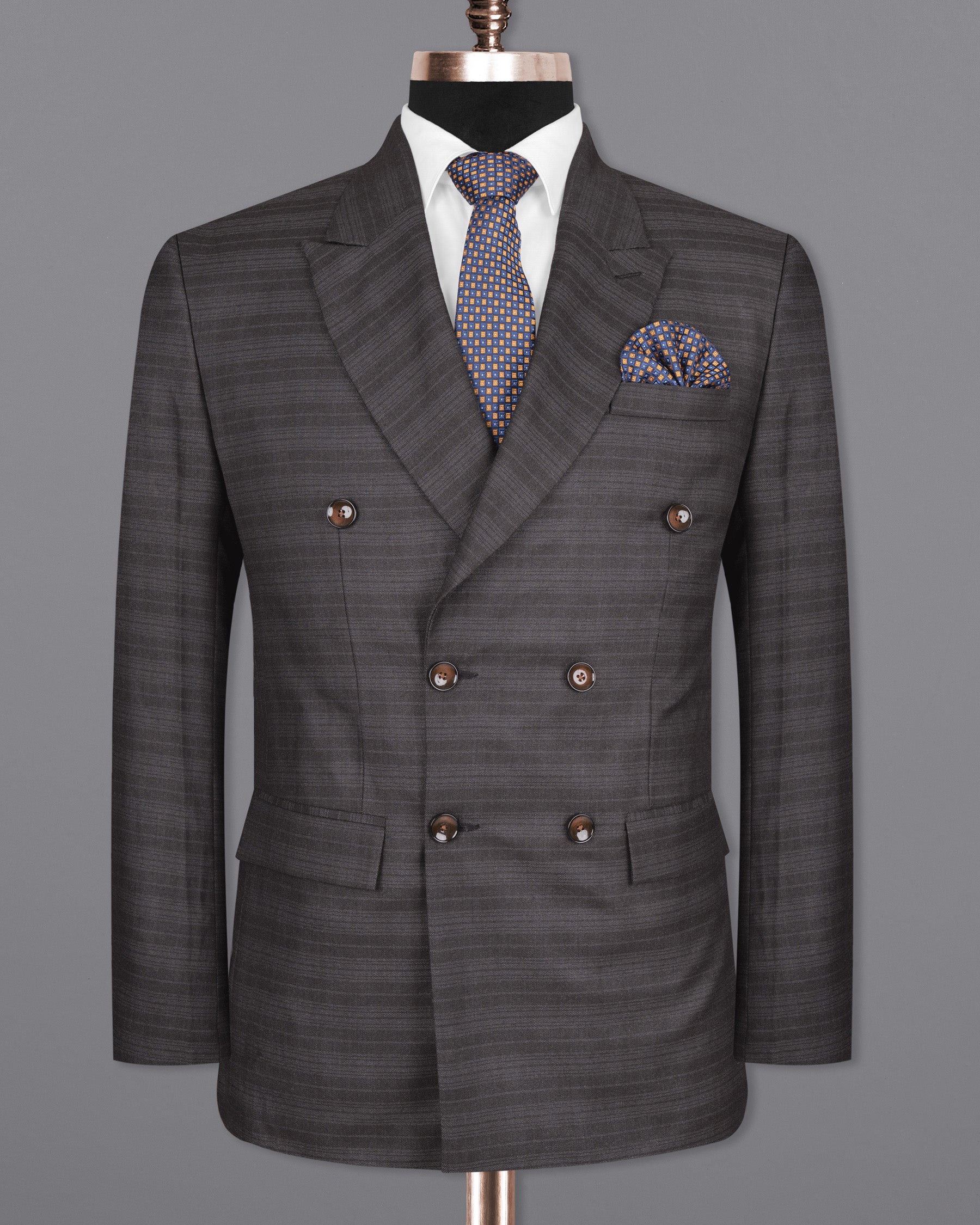 Grape Grey Double BreaBled Blriped Woolrich Blazer BL1554-DB-36, BL1554-DB-38, BL1554-DB-40, BL1554-DB-42, BL1554-DB-44, BL1554-DB-46, BL1554-DB-48, BL1554-DB-50, BL1554-DB-52, BL1554-DB-54, BL1554-DB-56, BL1554-DB-58, BL1554-DB-60