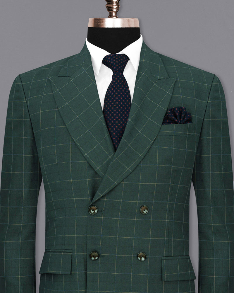 Lunar Green Super fine windowpane Double Breasted Woolrich Blazer