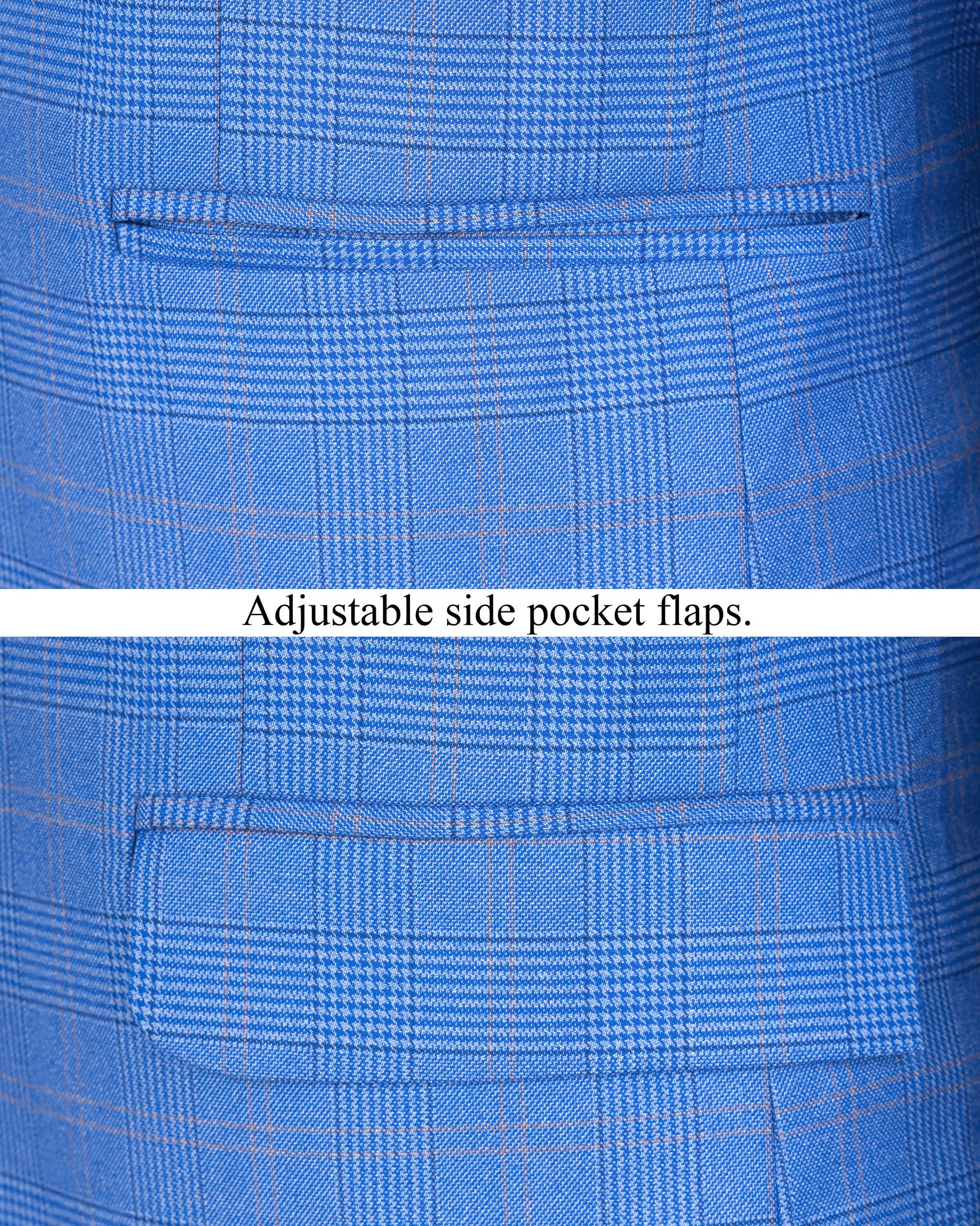 Cornflower Blue Super fine Plaid Woolrich Blazer BL1635-SB-36, BL1635-SB-38, BL1635-SB-40, BL1635-SB-42, BL1635-SB-44, BL1635-SB-46, BL1635-SB-48, BL1635-SB-50, BL1635-SB-52, BL1635-SB-54, BL1635-SB-56, BL1635-SB-58, BL1635-SB-60