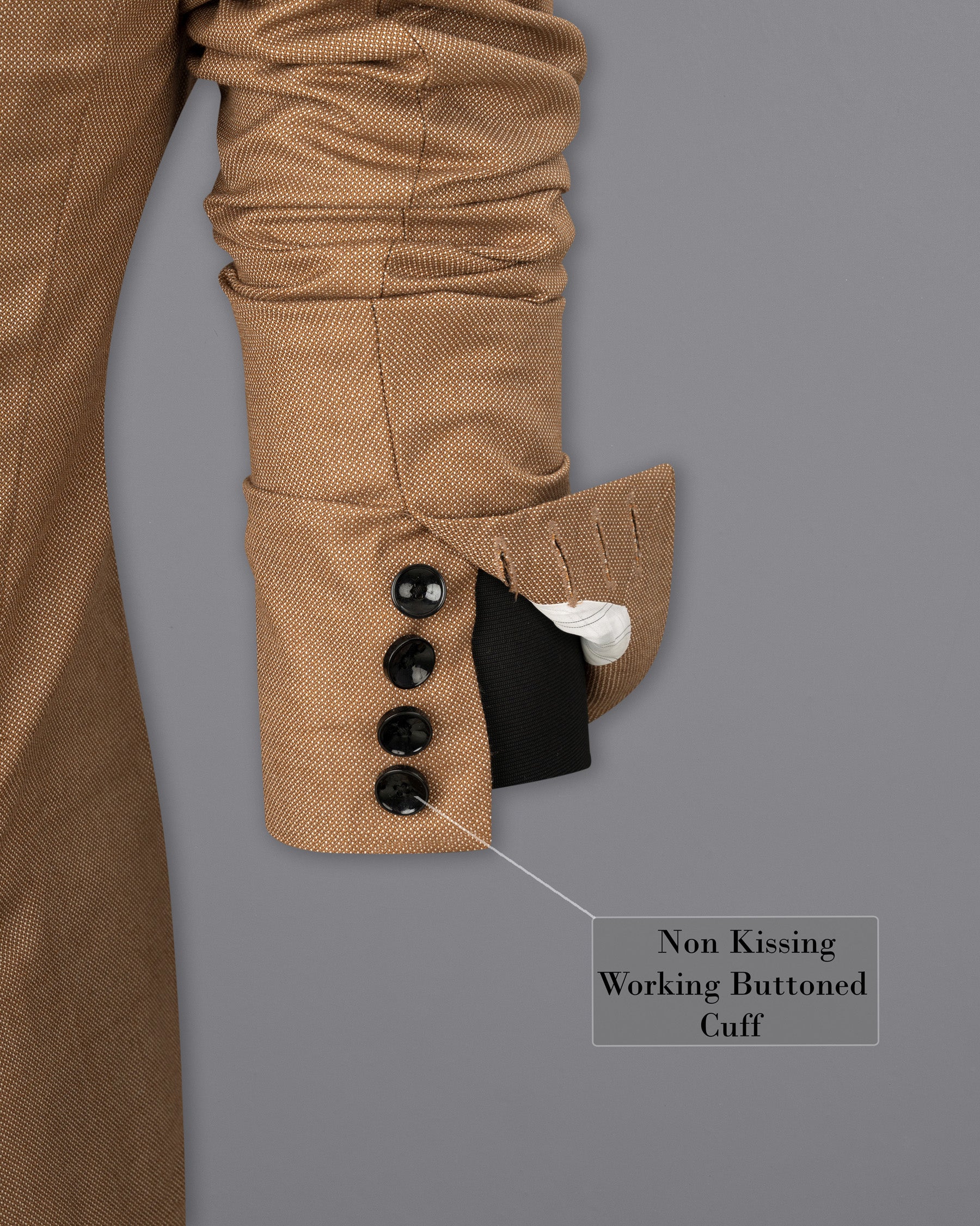 Brownish Dobby Textured Blazer