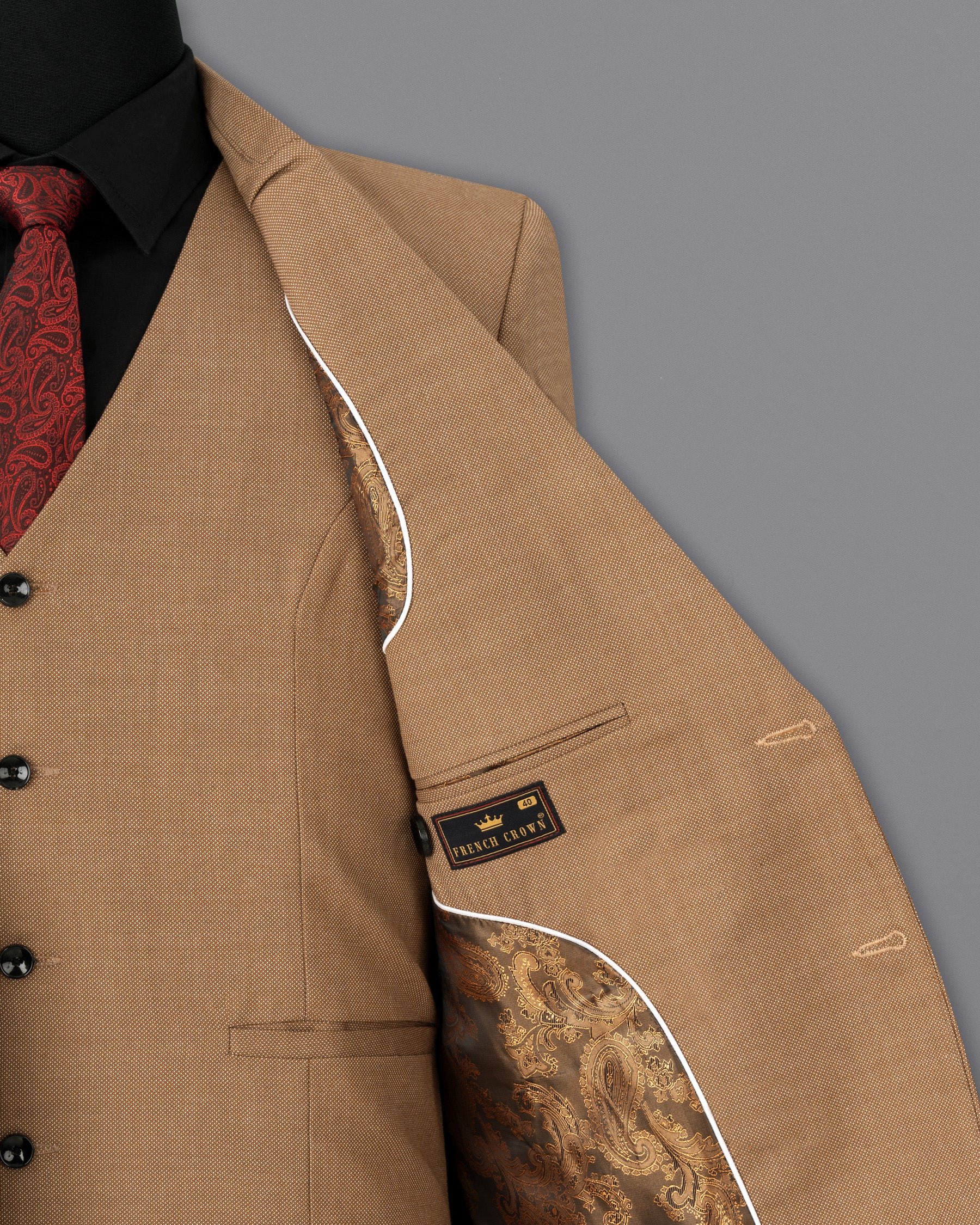 Brownish Dobby Textured Blazer