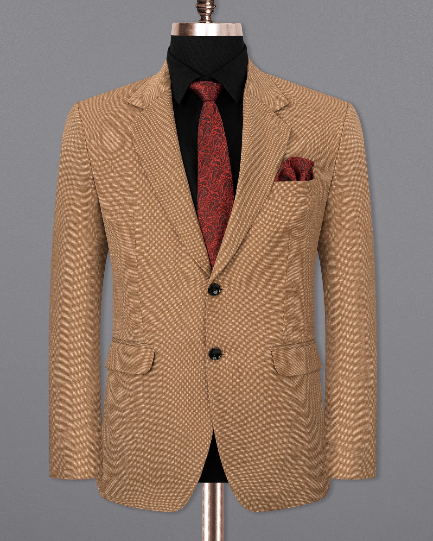 Brownish Dobby Textured Blazer