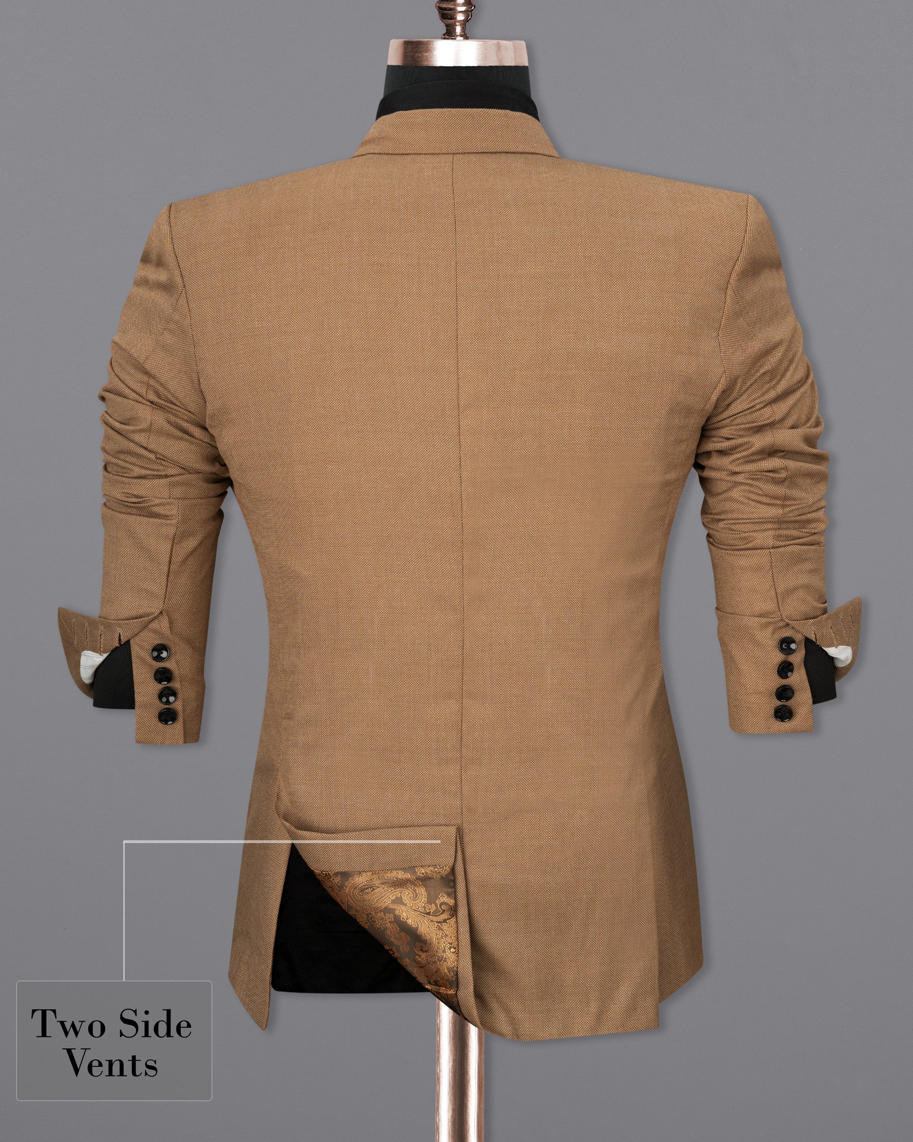 Brownish Dobby Textured Blazer