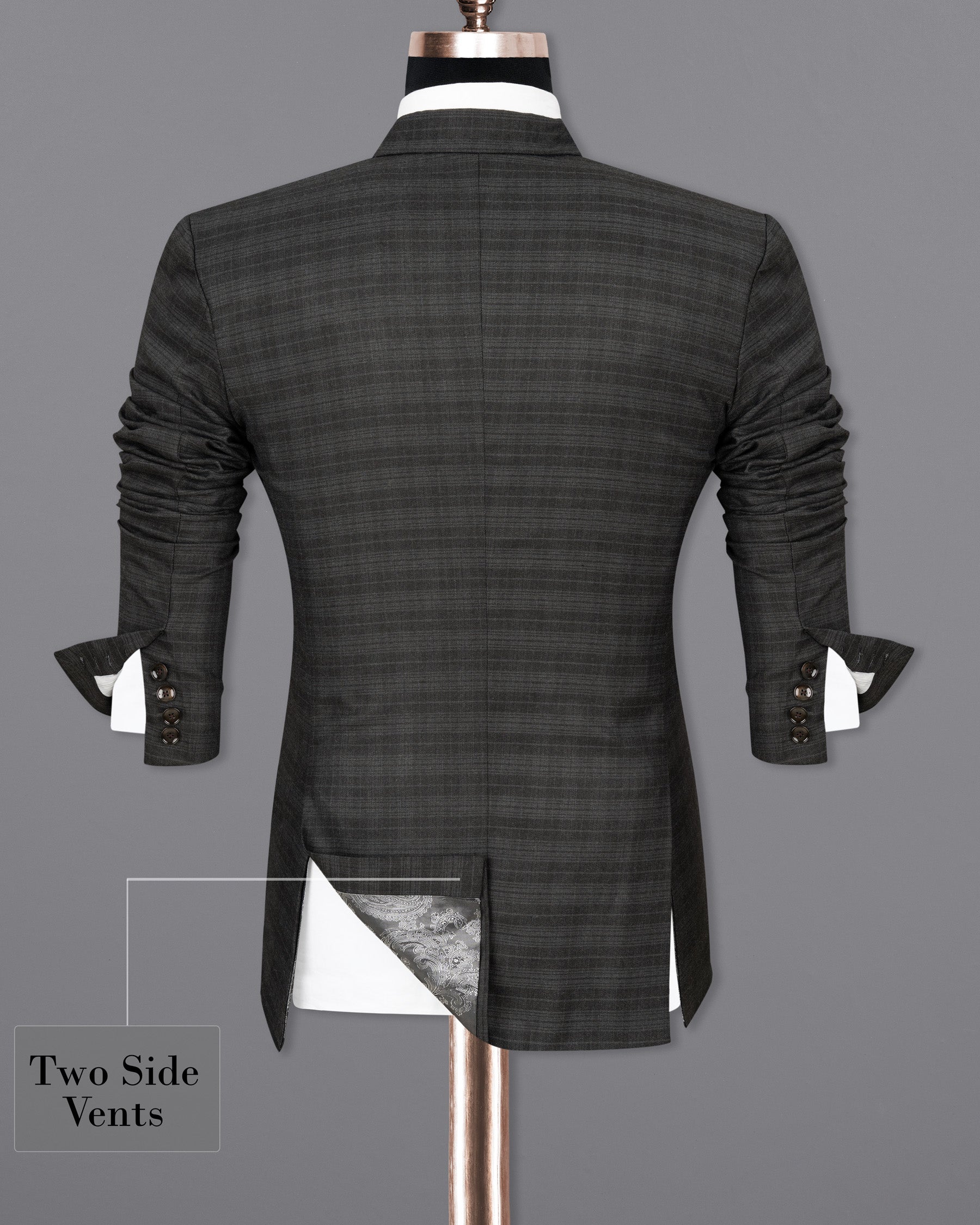 Iridium Grey Subtle Plaid Double Breasted Blazer BL1782-DB-36, BL1782-DB-38, BL1782-DB-40, BL1782-DB-42, BL1782-DB-44, BL1782-DB-46, BL1782-DB-48, BL1782-DB-50, BL1782-DB-52, BL1782-DB-54, BL1782-DB-56, BL1782-DB-58, BL1782-DB-60