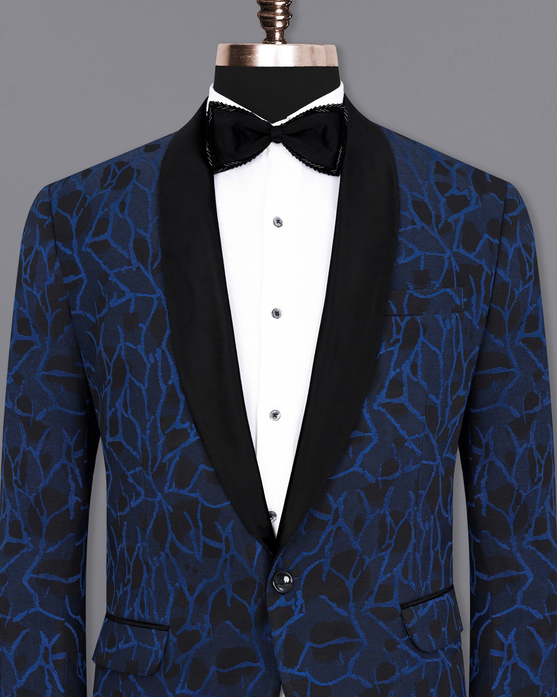 Downriver Blue with Thunder Black Tuxedo Designer Blazer BL1798-BKL-36, BL1798-BKL-38, BL1798-BKL-40, BL1798-BKL-42, BL1798-BKL-44, BL1798-BKL-46, BL1798-BKL-48, BL1798-BKL-50, BL1798-BKL-52, BL1798-BKL-54, BL1798-BKL-56, BL1798-BKL-58, BL1798-BKL-60