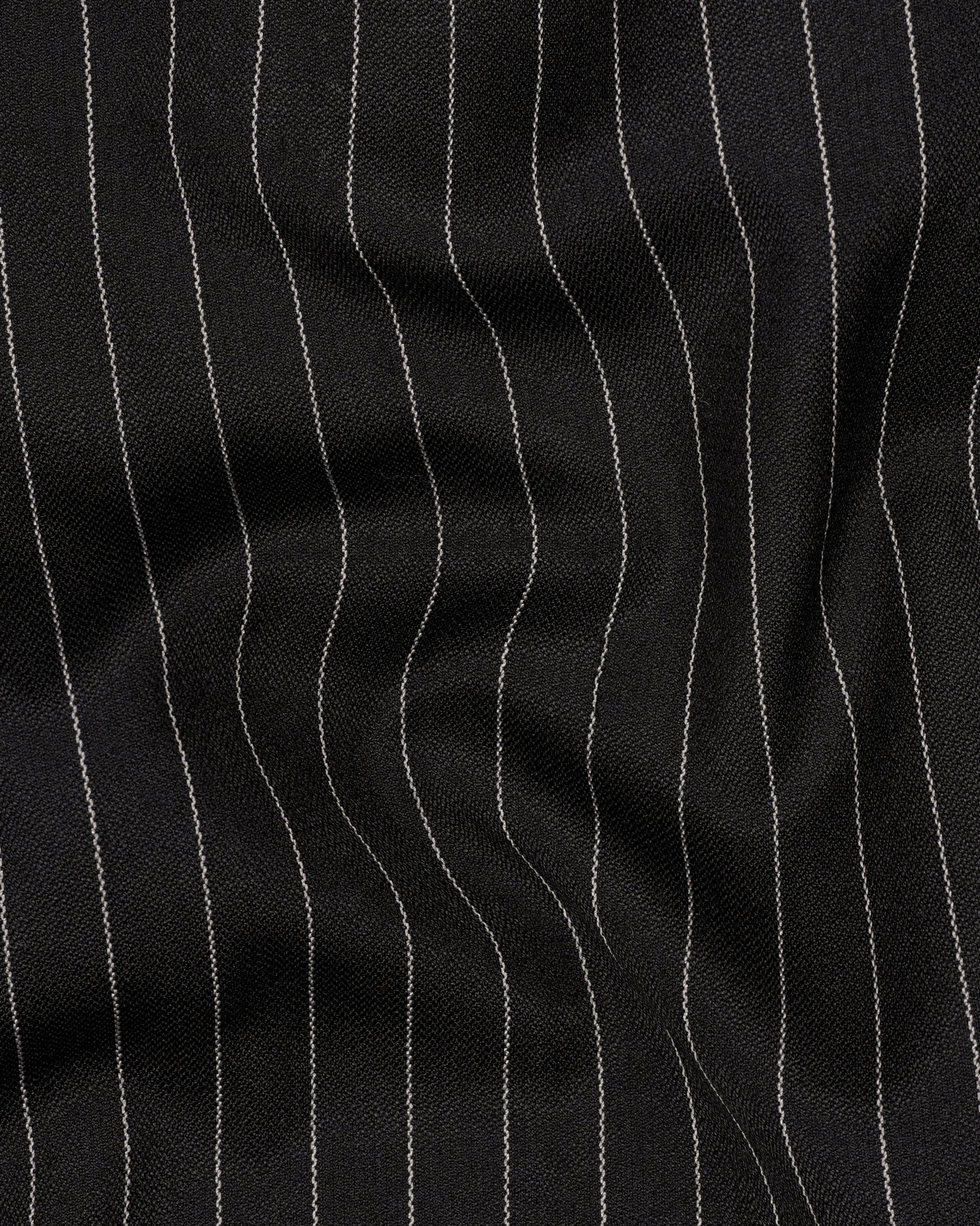 Jade Black Striped Cross Buttoned Bandhgala Blazer BL1908-CBG-36,BL1908-CBG-38,BL1908-CBG-40,BL1908-CBG-42,BL1908-CBG-44,BL1908-CBG-46,BL1908-CBG-48,BL1908-CBG-50,BL1908-CBG-52,BL1908-CBG-54,BL1908-CBG-56,BL1908-CBG-58,BL1908-CBG-60