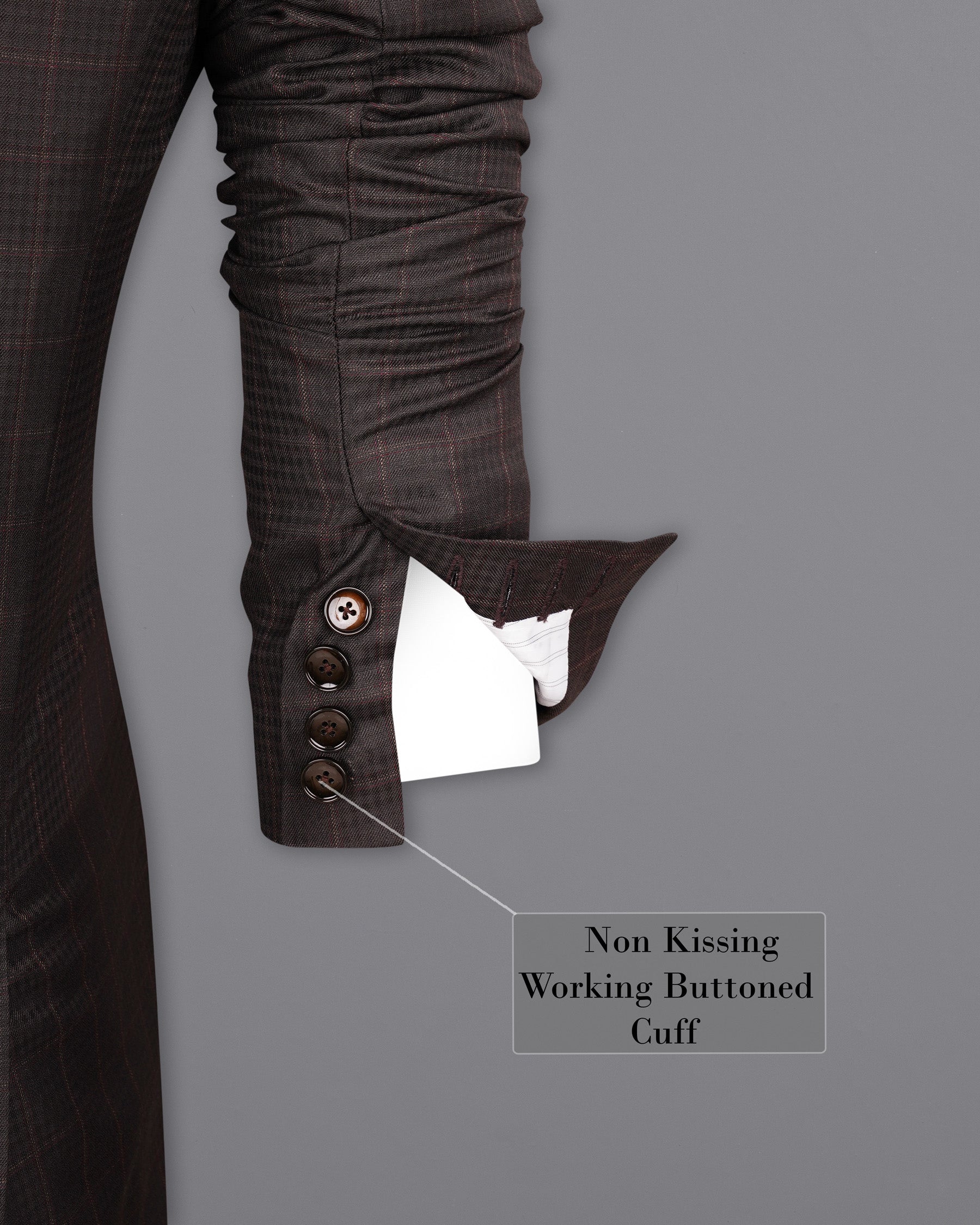 Thunder Brown Subtle Checkered Double Breasted Blazer BL1985-DB-36, BL1985-DB-38, BL1985-DB-40, BL1985-DB-42, BL1985-DB-44, BL1985-DB-46, BL1985-DB-48, BL1985-DB-50, BL1985-DB-52, BL1985-DB-54, BL1985-DB-56, BL1985-DB-58, BL1985-DB-60