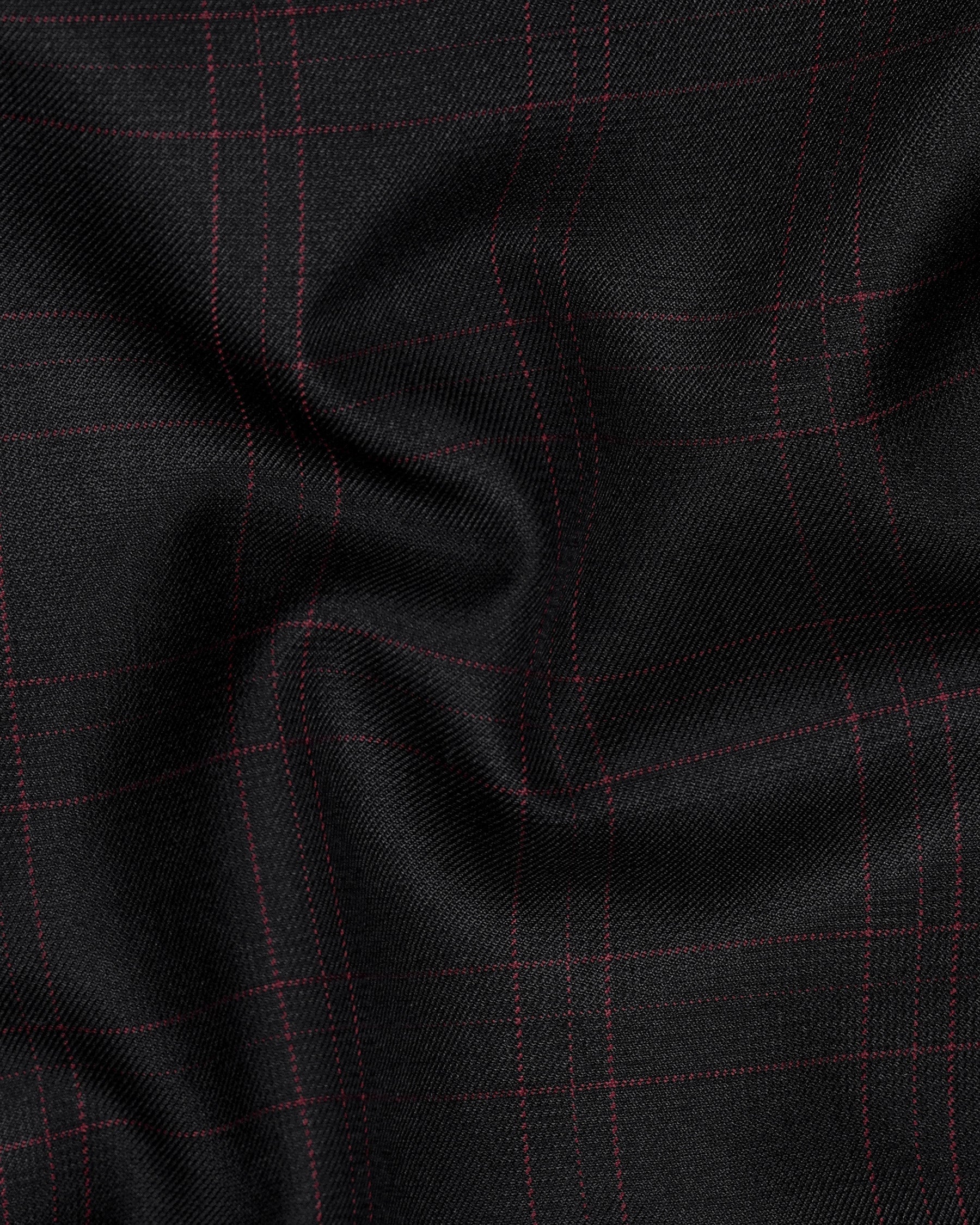 Onyx Black windowpane Cross buttoned Bandhgala Blazer BL2018-CBG2-36, BL2018-CBG2-38, BL2018-CBG2-40, BL2018-CBG2-42, BL2018-CBG2-44, BL2018-CBG2-46, BL2018-CBG2-48, BL2018-CBG2-50, BL2018-CBG2-52, BL2018-CBG2-54, BL2018-CBG2-56, BL2018-CBG2-58, BL2018-CBG2-60