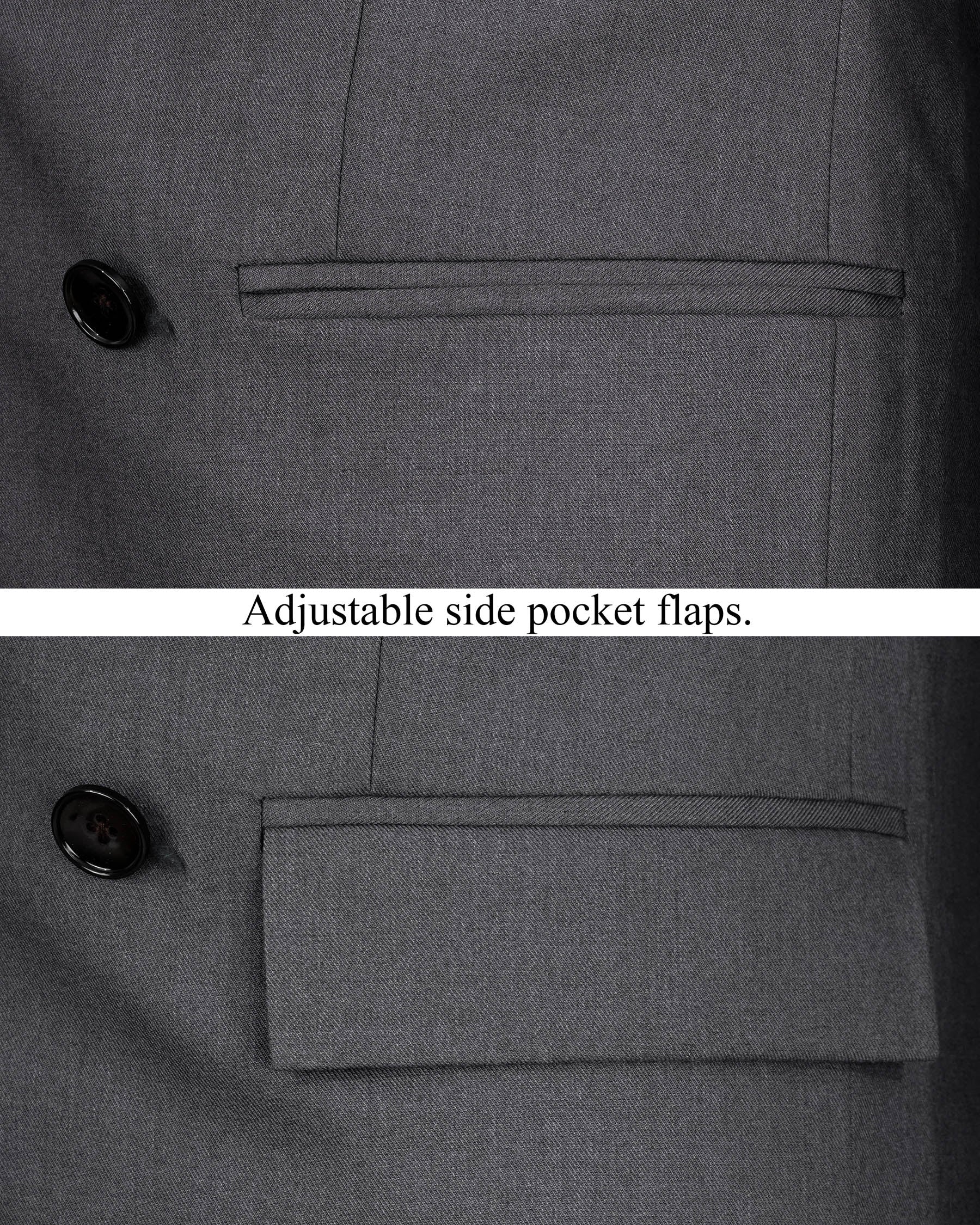 Wenge Gray Double Breasted Blazer BL2091-DB-36, BL2091-DB-38, BL2091-DB-40, BL2091-DB-42, BL2091-DB-44, BL2091-DB-46, BL2091-DB-48, BL2091-DB-50, BL2091-DB-52, BL2091-DB-54, BL2091-DB-56, BL2091-DB-58, BL2091-DB-60