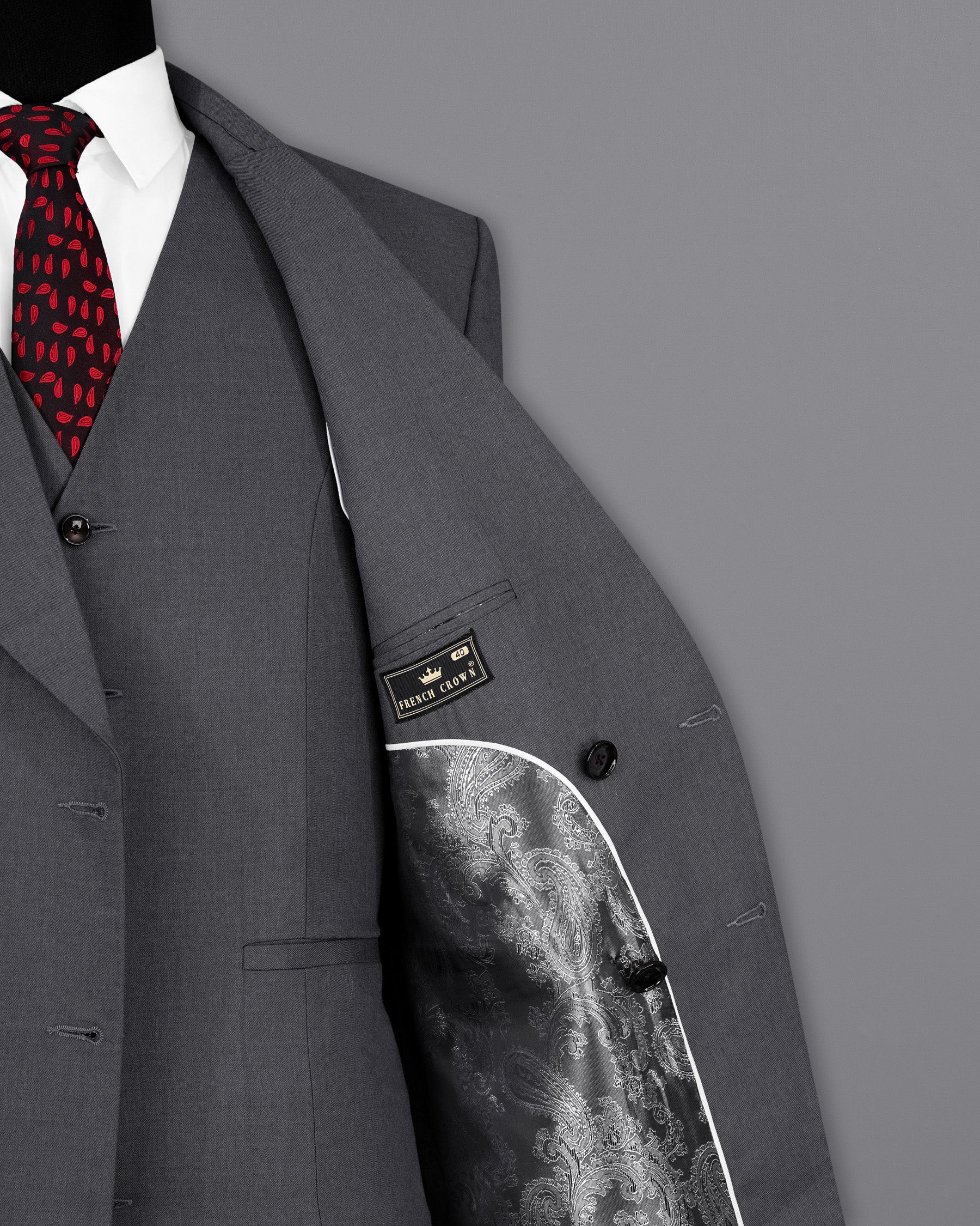 Wenge Gray Double Breasted Blazer BL2091-DB-36, BL2091-DB-38, BL2091-DB-40, BL2091-DB-42, BL2091-DB-44, BL2091-DB-46, BL2091-DB-48, BL2091-DB-50, BL2091-DB-52, BL2091-DB-54, BL2091-DB-56, BL2091-DB-58, BL2091-DB-60