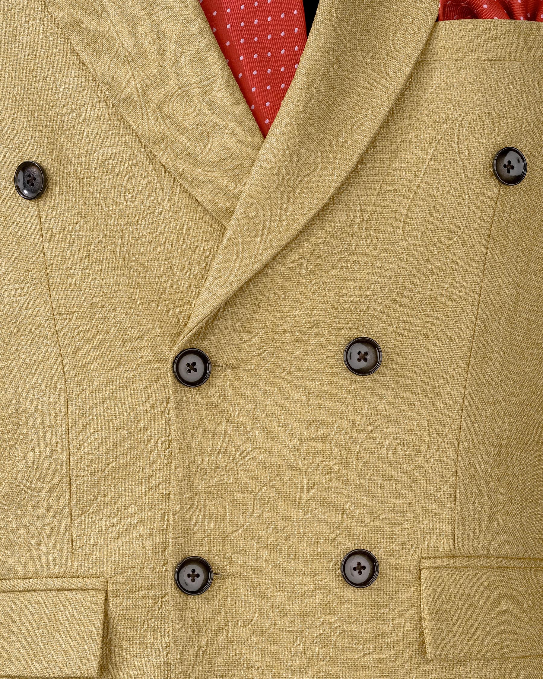 Tumbleweed Matt Gold Embossed Chintz Textured Double Breasted Blazer BL2101-DB-36, BL2101-DB-38, BL2101-DB-40, BL2101-DB-42, BL2101-DB-44, BL2101-DB-46, BL2101-DB-48, BL2101-DB-50, BL2101-DB-52, BL2101-DB-54, BL2101-DB-56, BL2101-DB-58, BL2101-DB-60