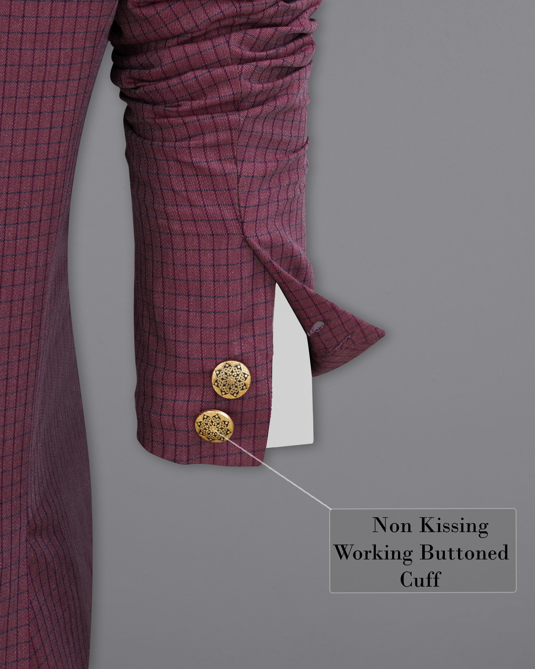 Tuscan Pink Gingham Premium Cotton Bandhgala Designer Blazer BL2185-BG-36, BL2185-BG-38, BL2185-BG-40, BL2185-BG-42, BL2185-BG-44, BL2185-BG-46, BL2185-BG-48, BL2185-BG-50, BL2185-BG-52, BL2185-BG-54, BL2185-BG-56, BL2185-BG-58, BL2185-BG-60