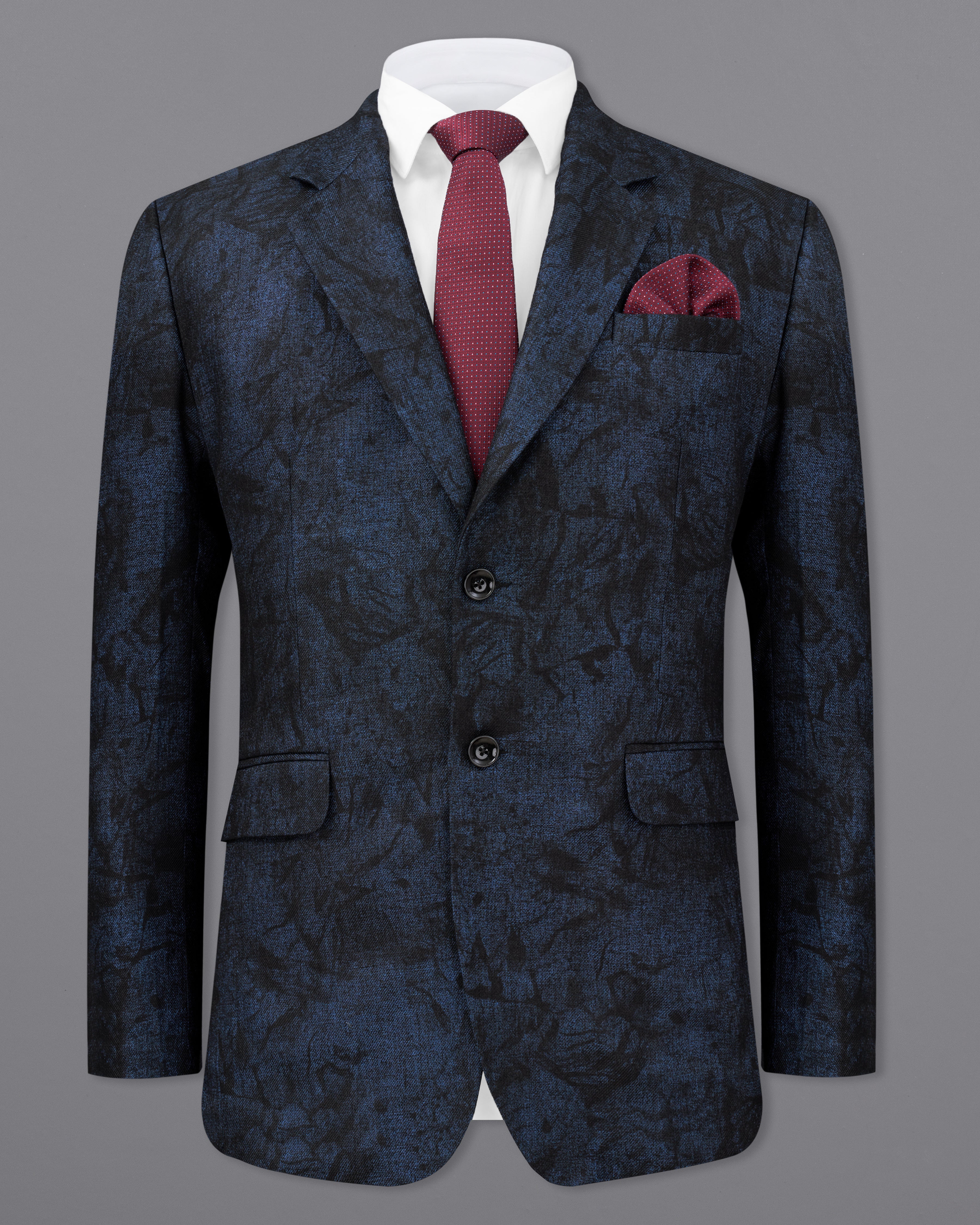Ebony Navy Blue Vulcan Black Textured Single Breasted Blazer BL2188-SB-36, BL2188-SB-38, BL2188-SB-40, BL2188-SB-42, BL2188-SB-44, BL2188-SB-46, BL2188-SB-48, BL2188-SB-50, BL2188-SB-52, BL2188-SB-54, BL2188-SB-56, BL2188-SB-58, BL2188-SB-60