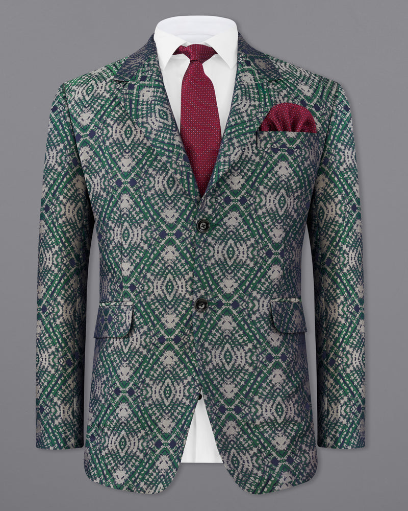 Myrtle Green with Chateau Gray Tie Dye Jacquard Textured Designer Blazer BL2189-SB-36, BL2189-SB-38, BL2189-SB-40, BL2189-SB-42, BL2189-SB-44, BL2189-SB-46, BL2189-SB-48, BL2189-SB-50, BL2189-SB-52, BL2189-SB-54, BL2189-SB-56, BL2189-SB-58, BL2189-SB-60