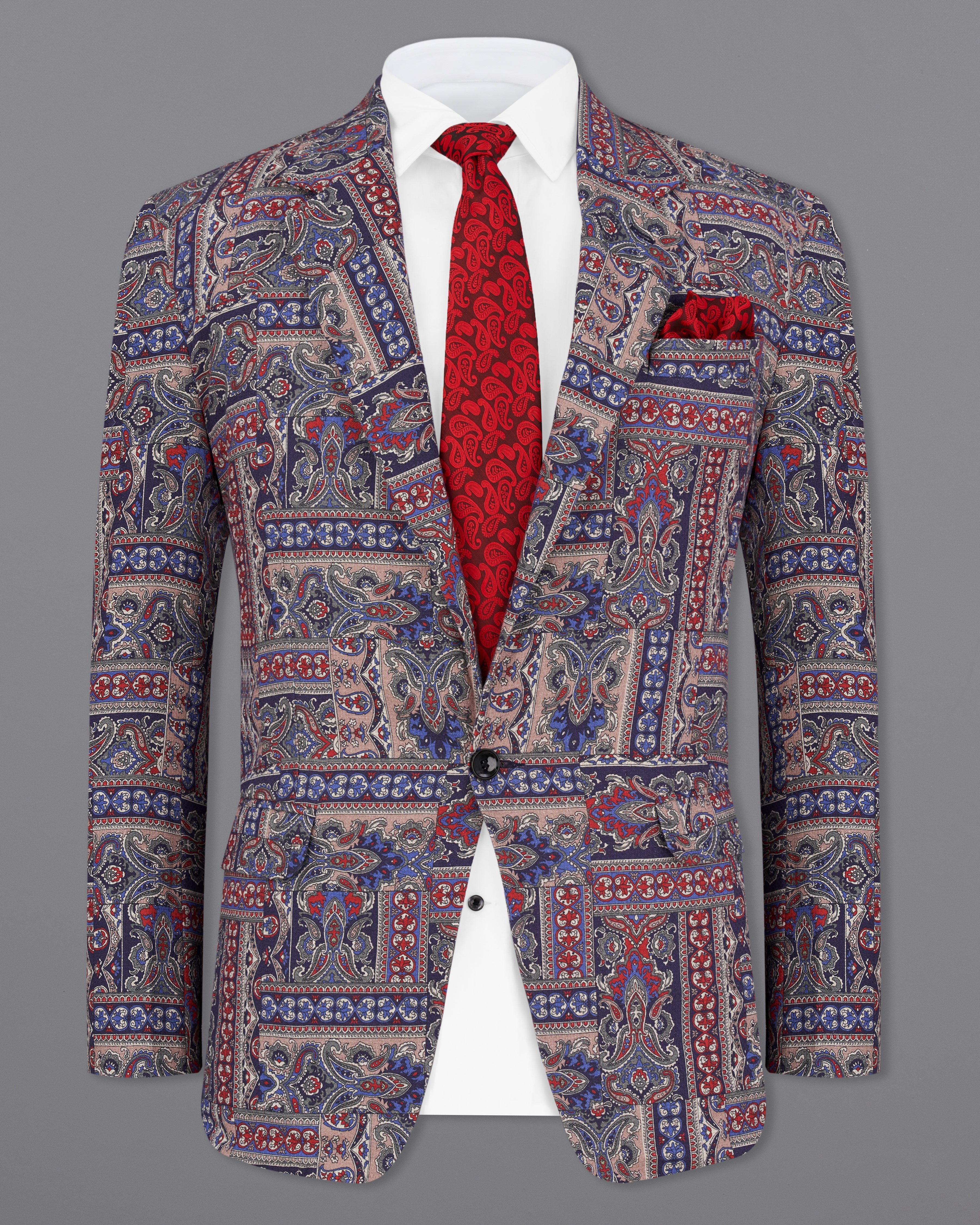 Eunry Brown with Twilight Blue Indo-Western Printed Premium Cotton Designer Blazer BL2191-SB-1B-36, BL2191-SB-1B-38, BL2191-SB-1B-40, BL2191-SB-1B-42, BL2191-SB-1B-44, BL2191-SB-1B-46, BL2191-SB-1B-48, BL2191-SB-1B-50, BL2191-SB-1B-52, BL2191-SB-1B-54, BL2191-SB-1B-56, BL2191-SB-1B-58, BL2191-SB-1B-60