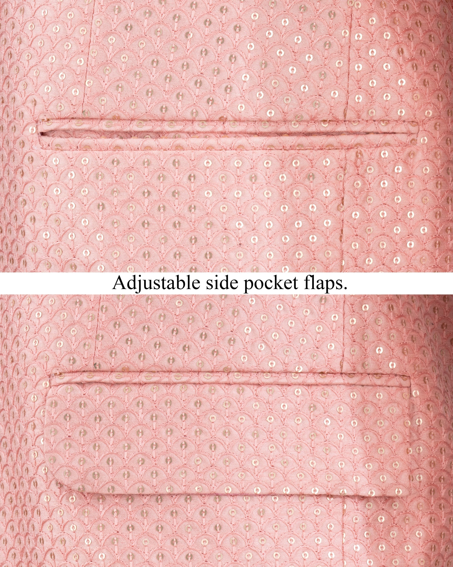 Pastel Pink Cotton Thread Heavy Embroidered Bandhgala Designer Blazer BL2203-BG-36, BL2203-BG-38, BL2203-BG-40, BL2203-BG-42, BL2203-BG-44, BL2203-BG-46, BL2203-BG-48, BL2203-BG-50, BL2203-BG-52, BL2203-BG-54, BL2203-BG-56, BL2203-BG-58, BL2203-BG-60