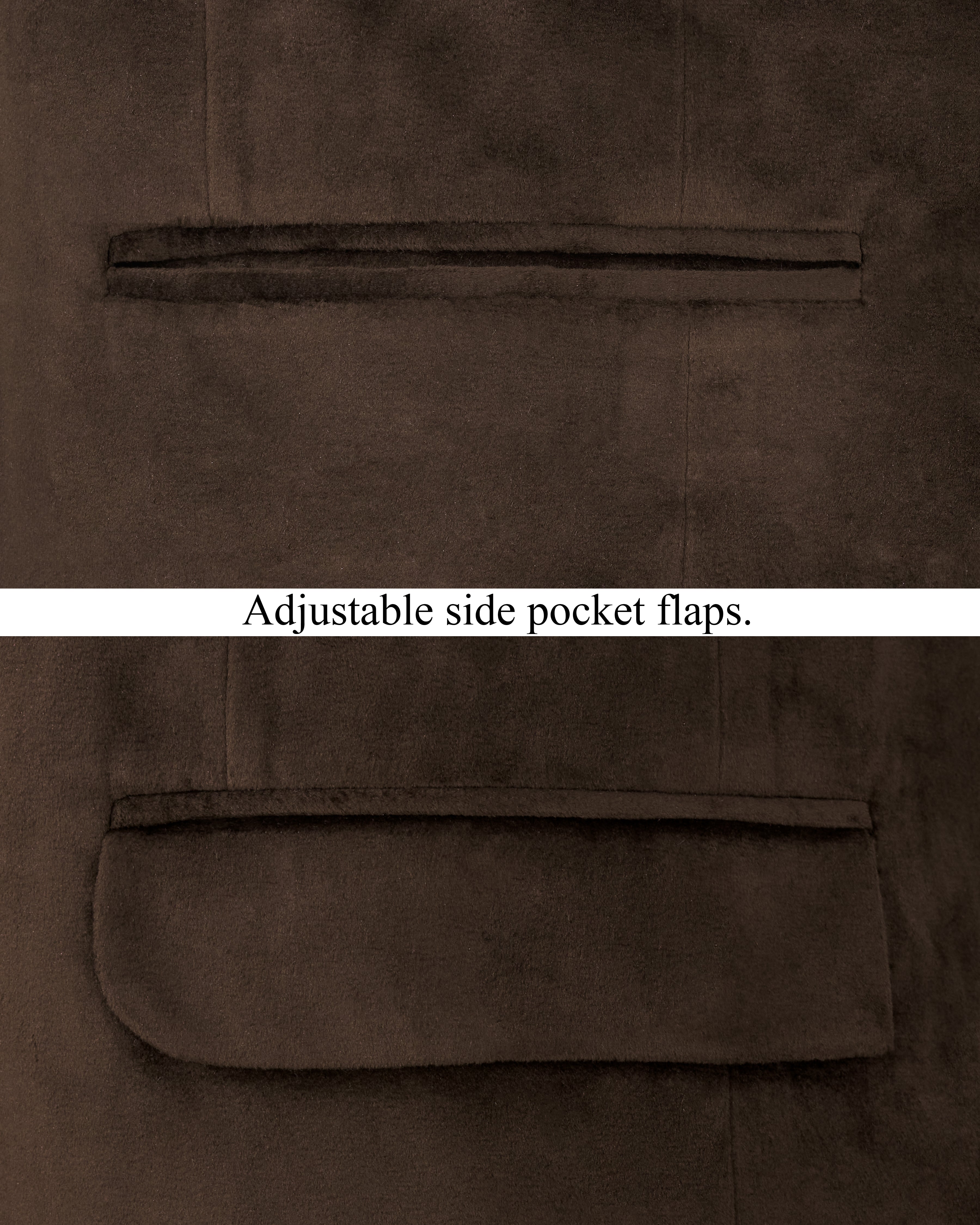 Bistre Brown Cross Button Bandhgala Velvet Designer Blazer BL2226-CBG-36, BL2226-CBG-38, BL2226-CBG-40, BL2226-CBG-42, BL2226-CBG-44, BL2226-CBG-46, BL2226-CBG-48, BL2226-CBG-50, BL2226-CBG-52, BL2226-CBG-54, BL2226-CBG-56, BL2226-CBG-58, BL2226-CBG-60