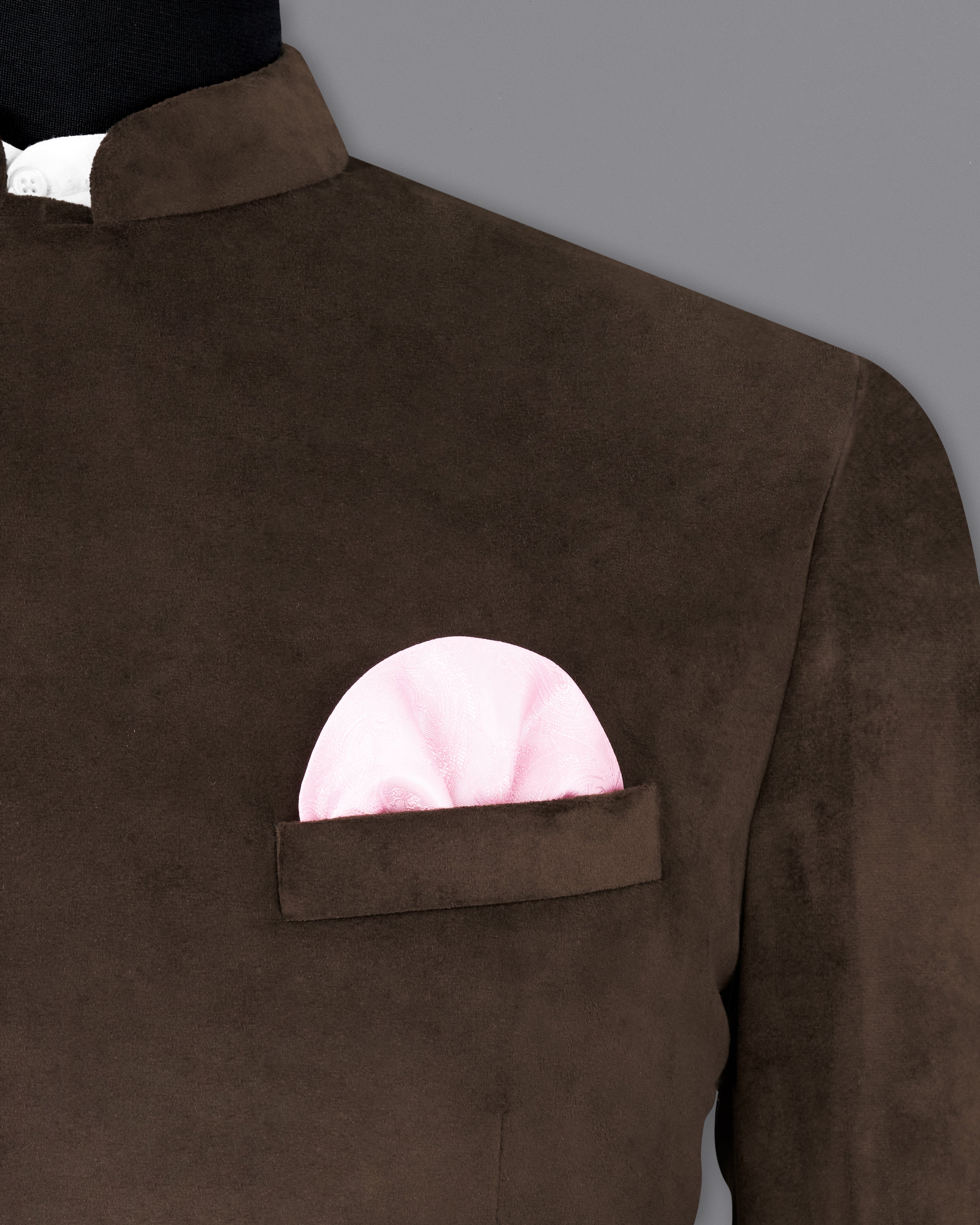 Bistre Brown Cross Button Bandhgala Velvet Designer Blazer BL2226-CBG-36, BL2226-CBG-38, BL2226-CBG-40, BL2226-CBG-42, BL2226-CBG-44, BL2226-CBG-46, BL2226-CBG-48, BL2226-CBG-50, BL2226-CBG-52, BL2226-CBG-54, BL2226-CBG-56, BL2226-CBG-58, BL2226-CBG-60