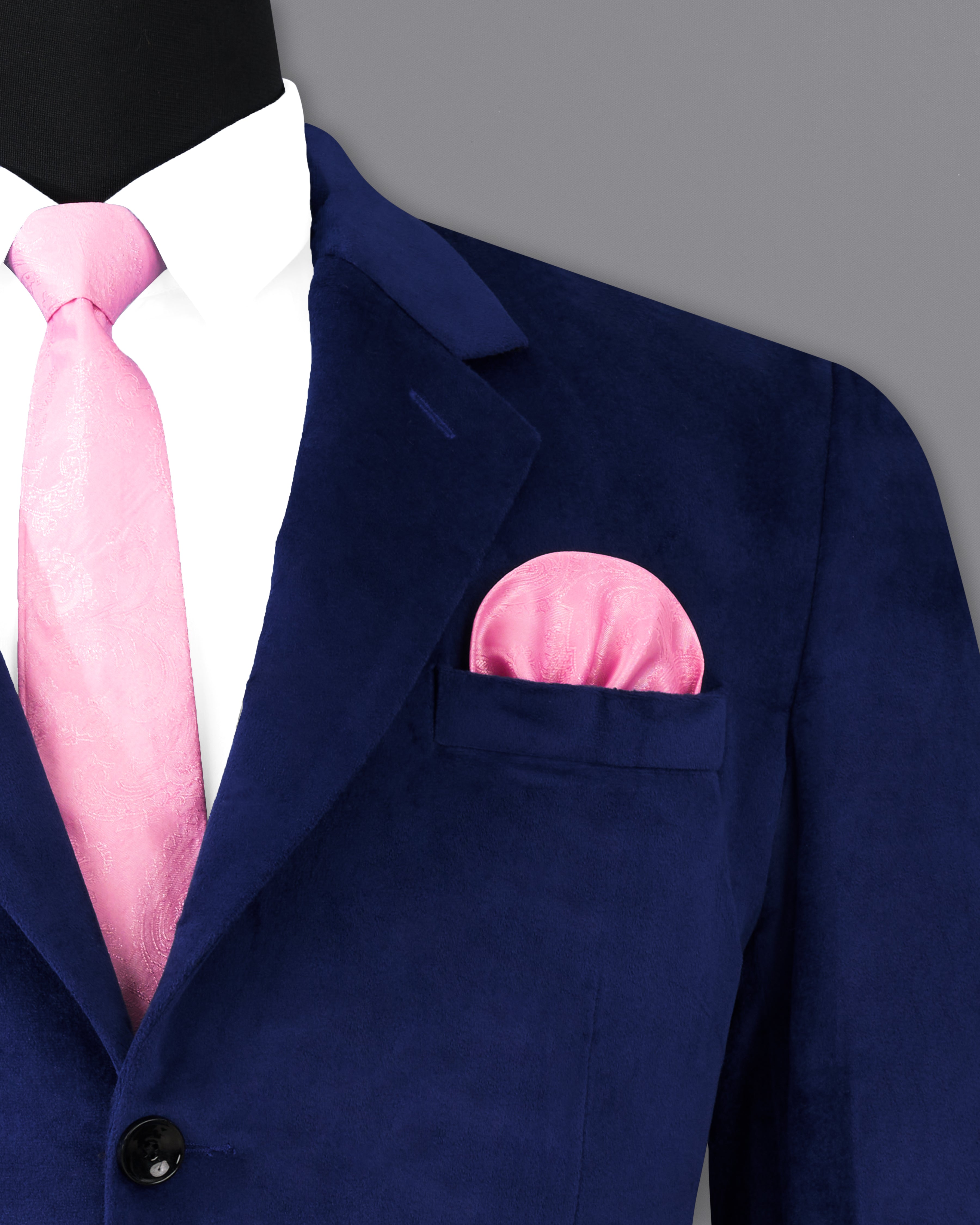 Downriver Navy Blue Single Breasted Velvet Designer Blazer BL2229-SB-36, BL2229-SB-38, BL2229-SB-40, BL2229-SB-42, BL2229-SB-44, BL2229-SB-46, BL2229-SB-48, BL2229-SB-50, BL2229-SB-52, BL2229-SB-54, BL2229-SB-56, BL2229-SB-58, BL2229-SB-60