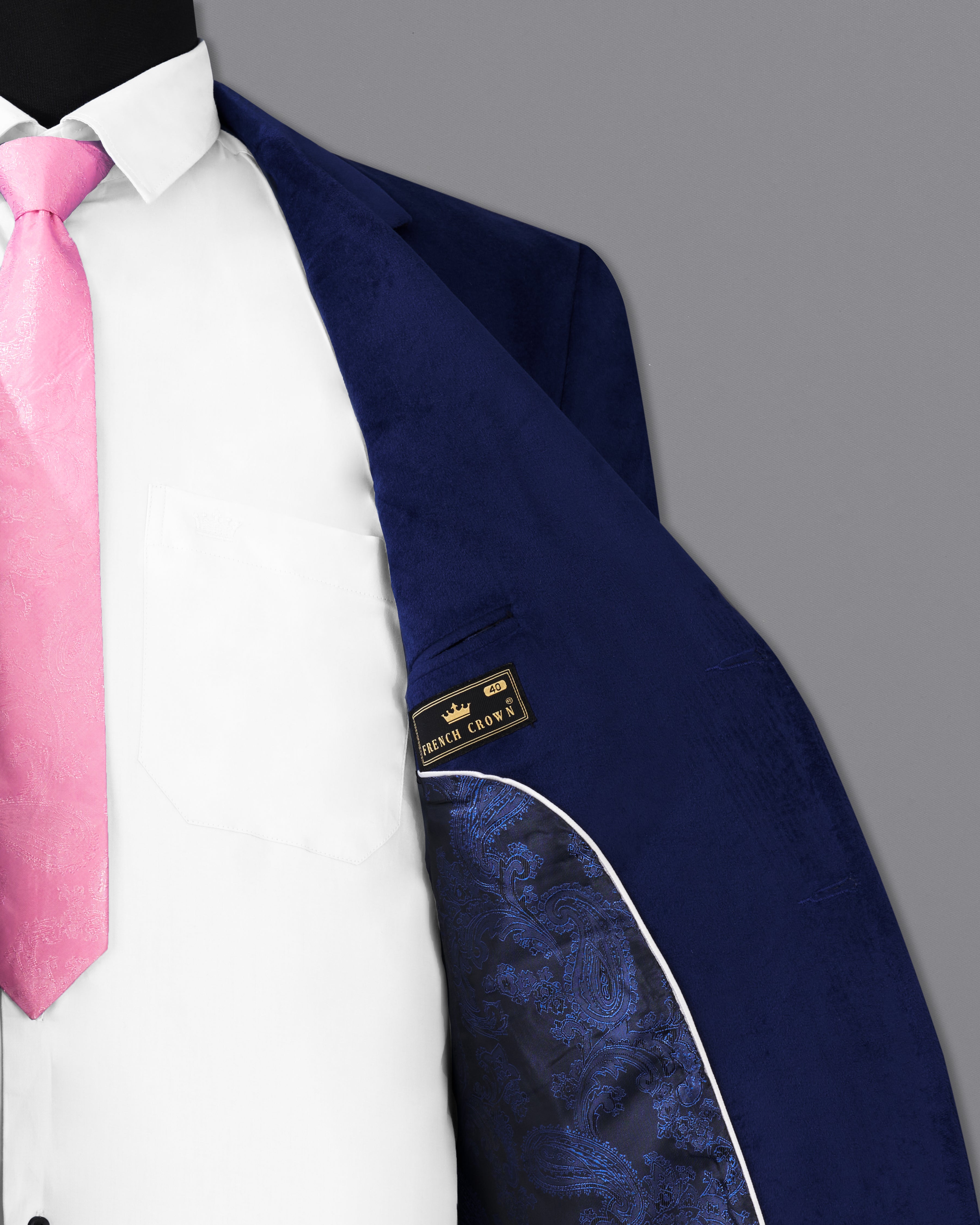 Downriver Navy Blue Single Breasted Velvet Designer Blazer BL2229-SB-36, BL2229-SB-38, BL2229-SB-40, BL2229-SB-42, BL2229-SB-44, BL2229-SB-46, BL2229-SB-48, BL2229-SB-50, BL2229-SB-52, BL2229-SB-54, BL2229-SB-56, BL2229-SB-58, BL2229-SB-60