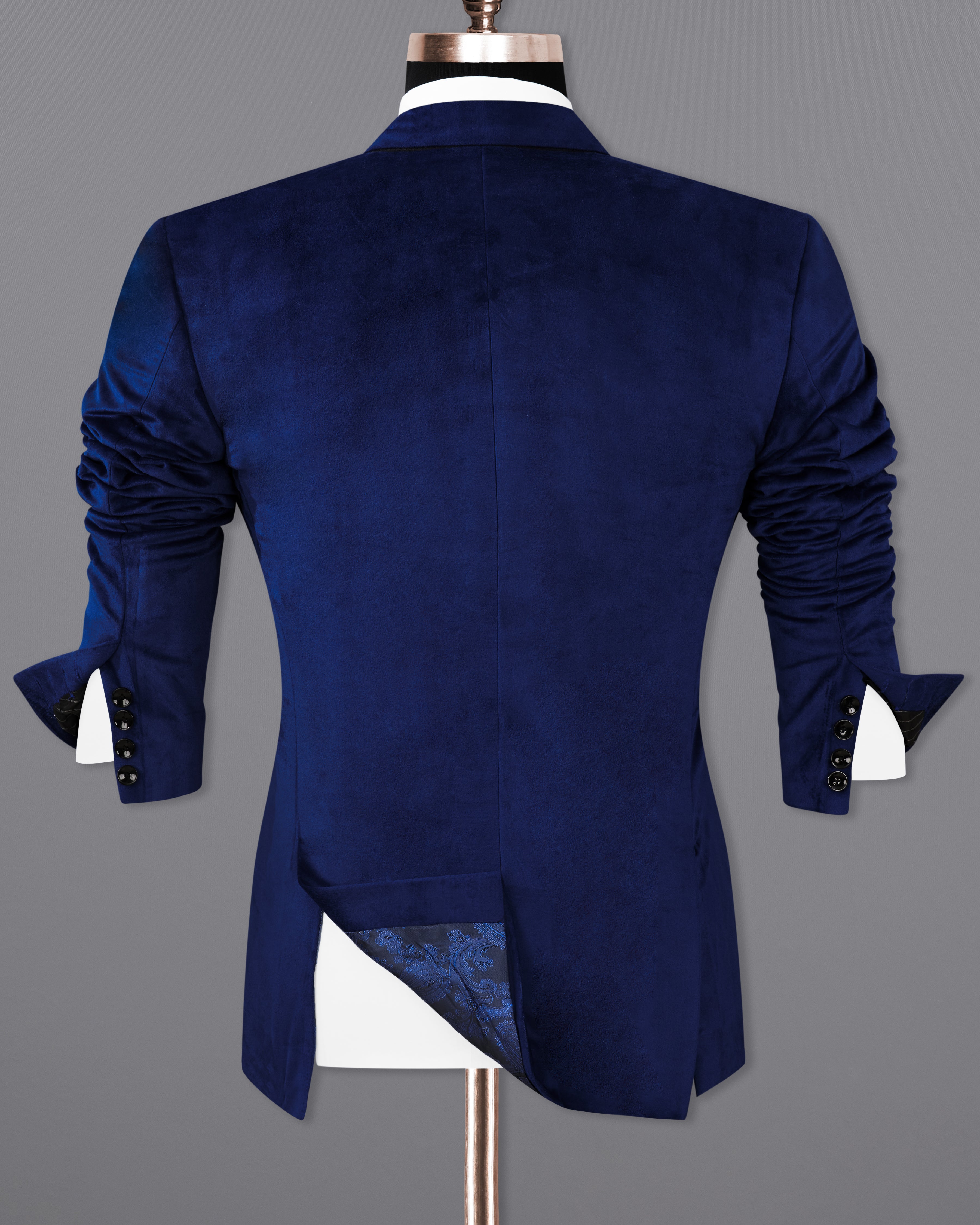 Downriver Navy Blue Single Breasted Velvet Designer Blazer BL2229-SB-36, BL2229-SB-38, BL2229-SB-40, BL2229-SB-42, BL2229-SB-44, BL2229-SB-46, BL2229-SB-48, BL2229-SB-50, BL2229-SB-52, BL2229-SB-54, BL2229-SB-56, BL2229-SB-58, BL2229-SB-60