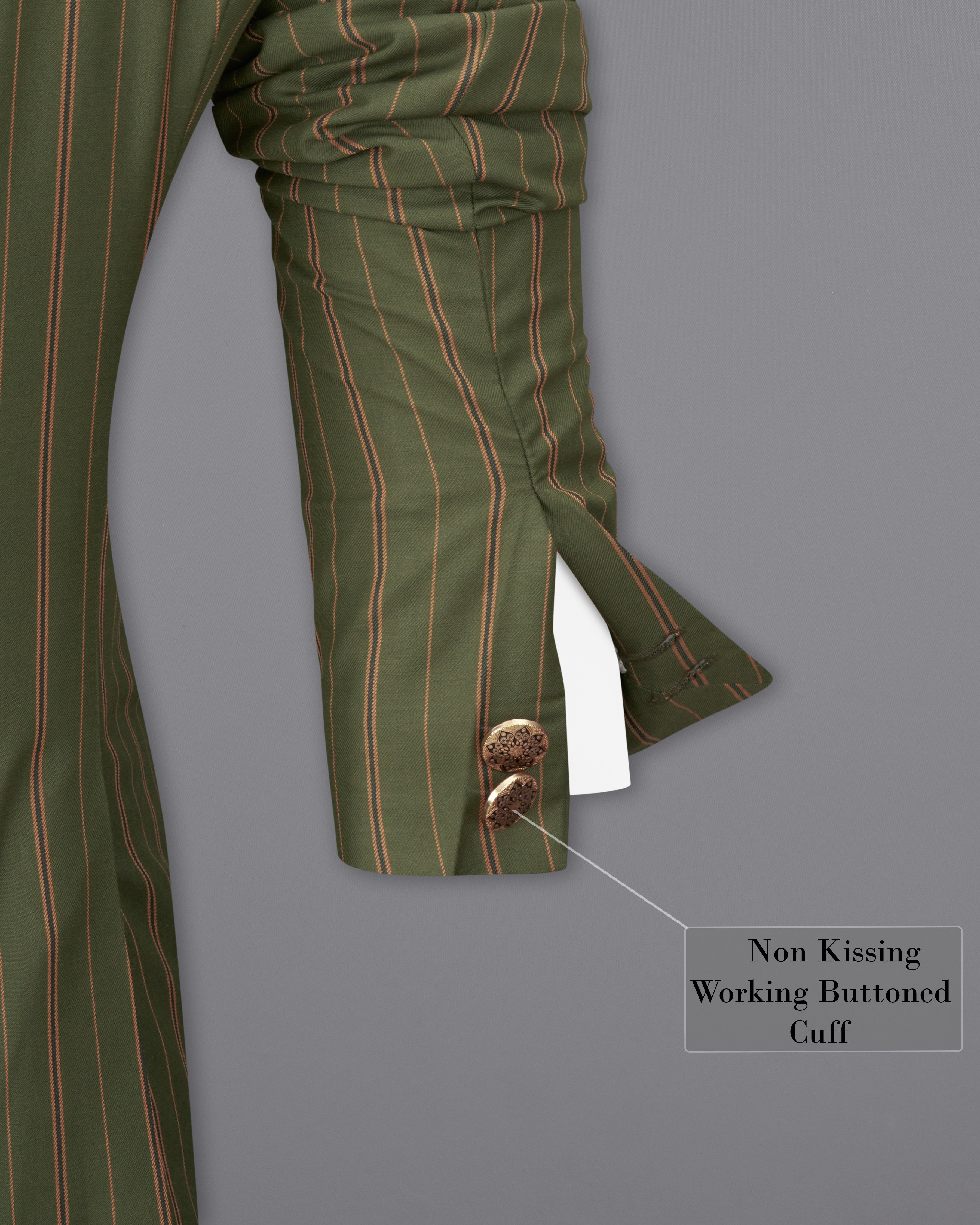 Vampire Green BLriped Cross Buttoned Bandhgala Blazer BL2248-CBG2-36, BL2248-CBG2-38, BL2248-CBG2-40, BL2248-CBG2-42, BL2248-CBG2-44, BL2248-CBG2-46, BL2248-CBG2-48, BL2248-CBG2-50, BL2248-CBG2-52, BL2248-CBG2-54, BL2248-CBG2-56, BL2248-CBG2-58, BL2248-CBG2-60