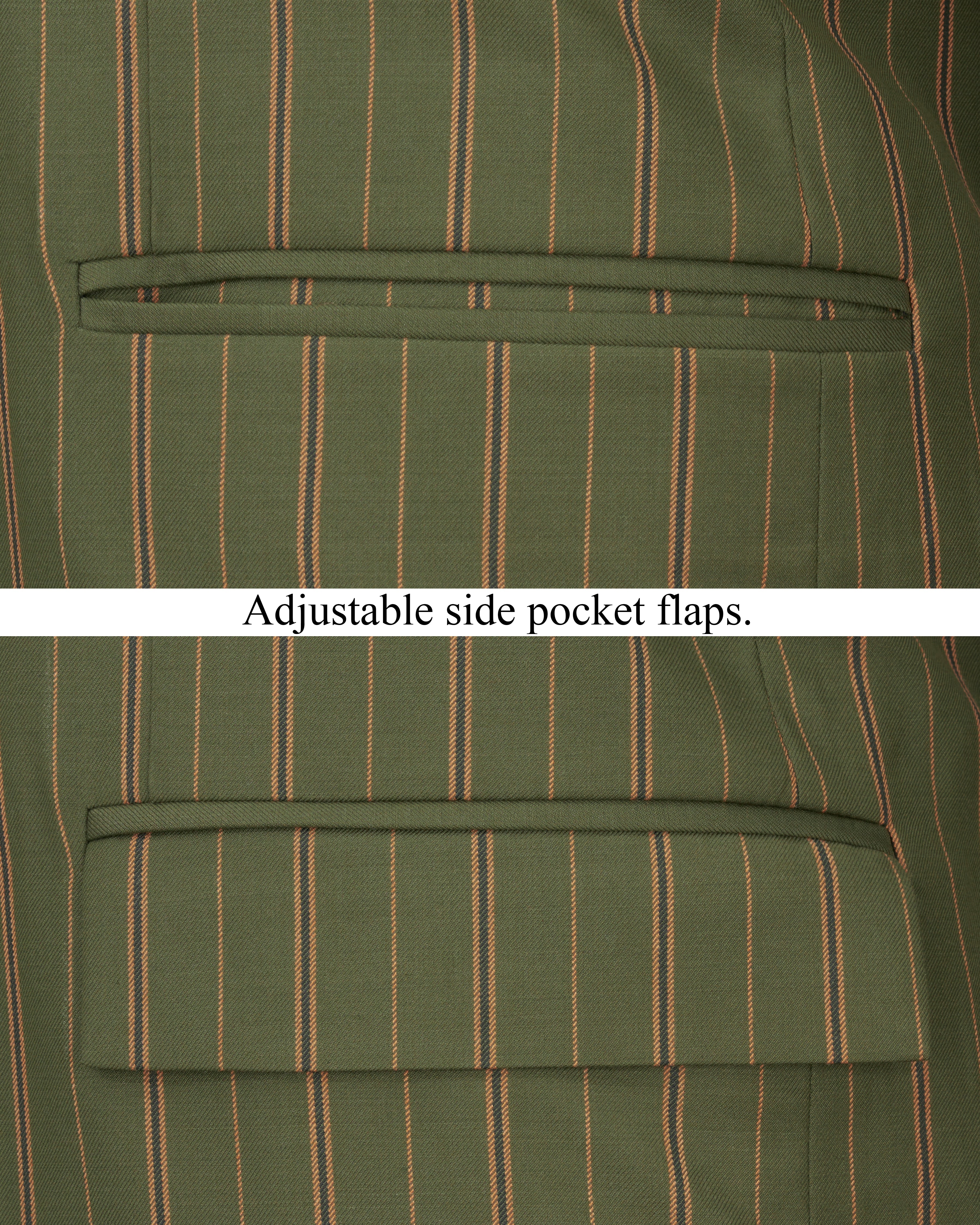 Vampire Green BLriped Cross Buttoned Bandhgala Blazer BL2248-CBG2-36, BL2248-CBG2-38, BL2248-CBG2-40, BL2248-CBG2-42, BL2248-CBG2-44, BL2248-CBG2-46, BL2248-CBG2-48, BL2248-CBG2-50, BL2248-CBG2-52, BL2248-CBG2-54, BL2248-CBG2-56, BL2248-CBG2-58, BL2248-CBG2-60