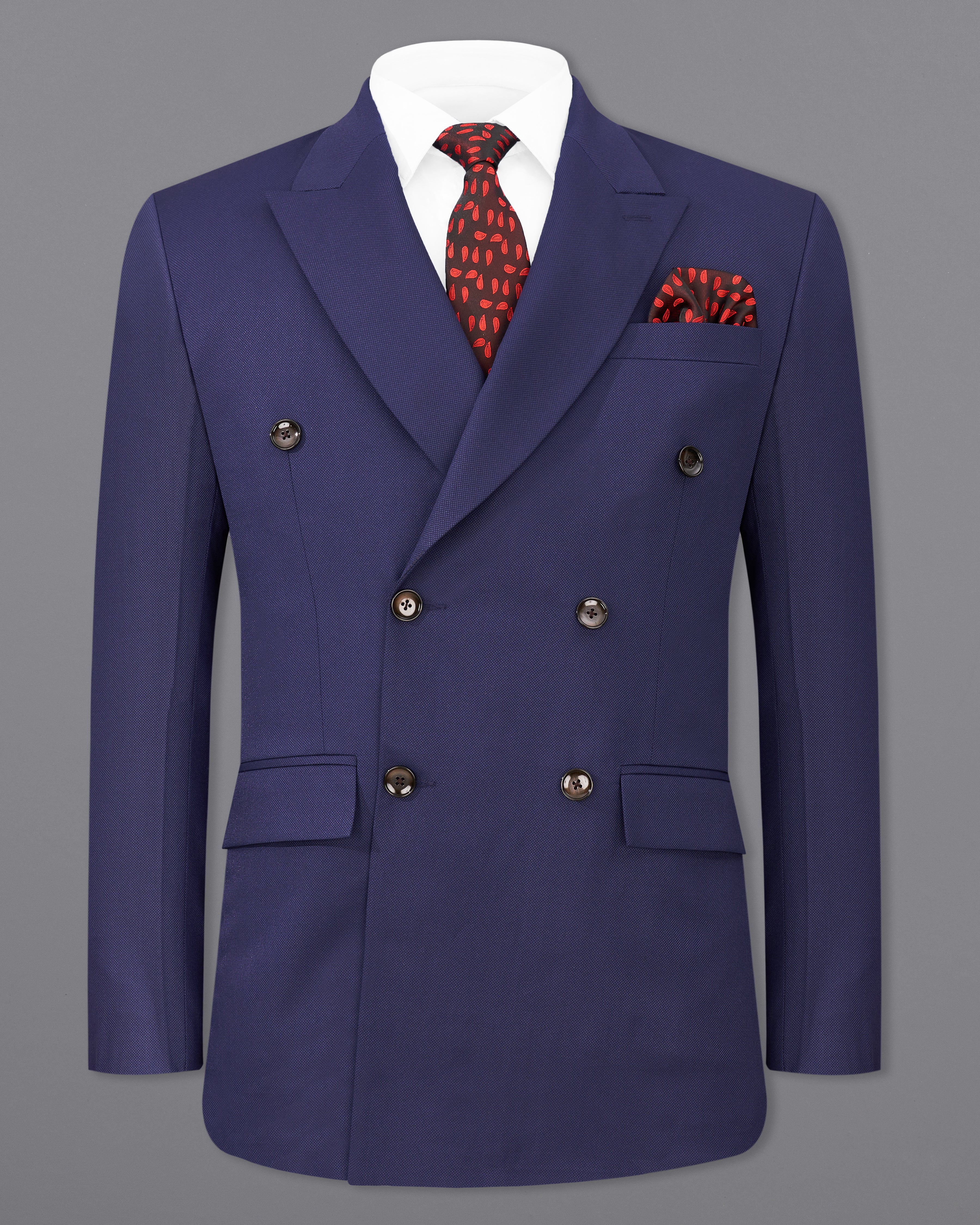 Ebony Clay Blue Double Breasted Blazer
