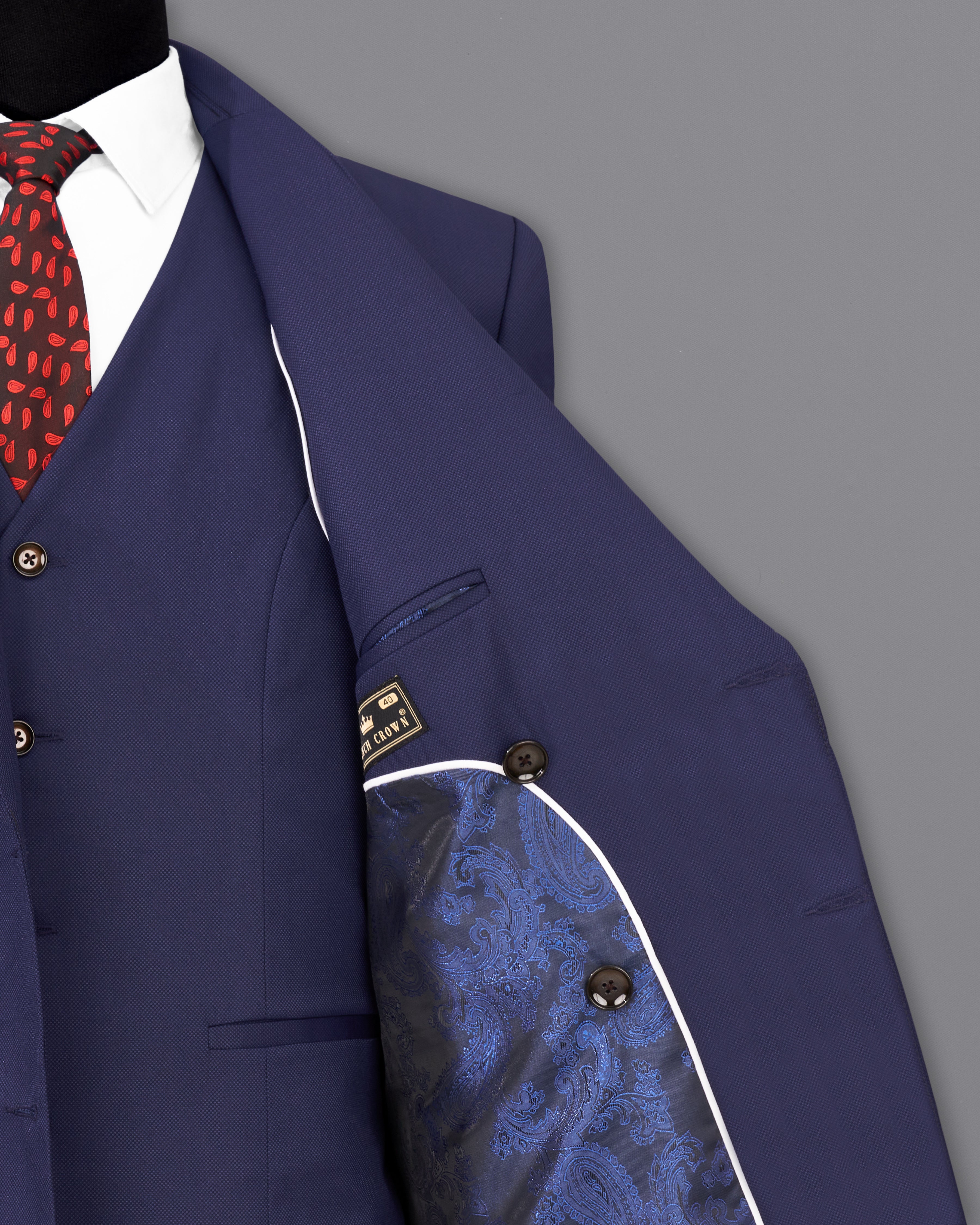 Ebony Clay Blue Double Breasted Blazer
