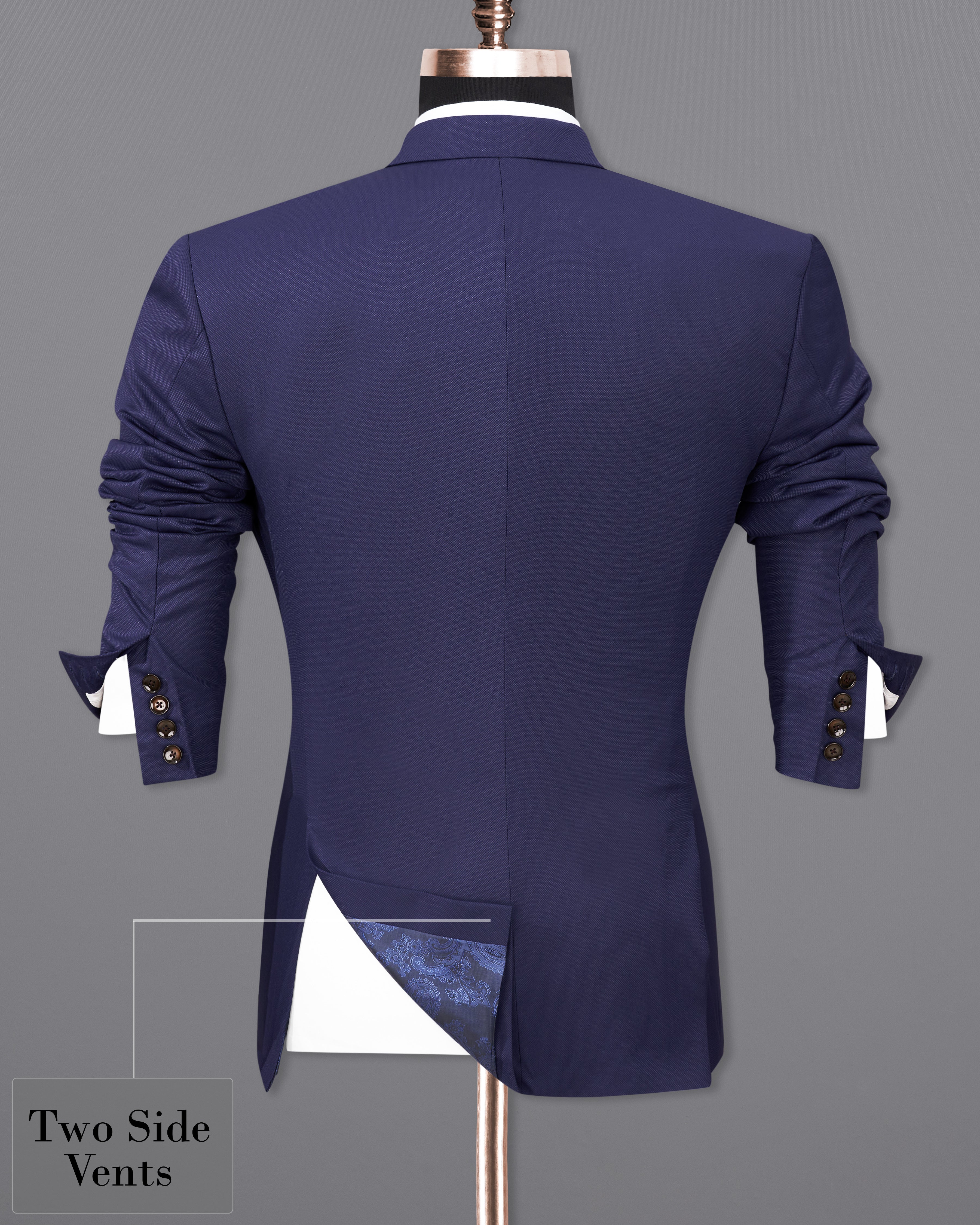 Ebony Clay Blue Double Breasted Blazer