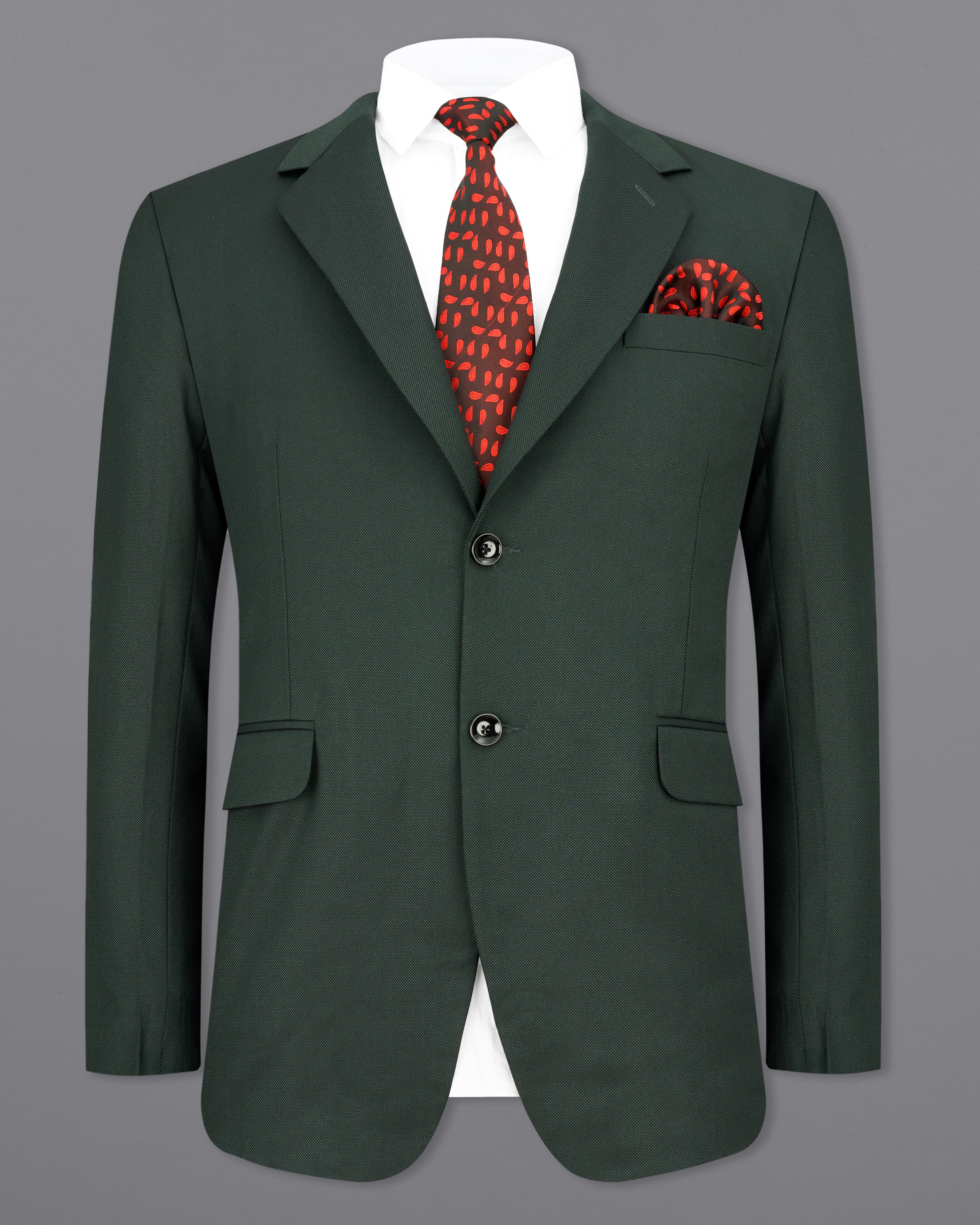 Heavy Metal Dark Green Single Breasted Blazer
