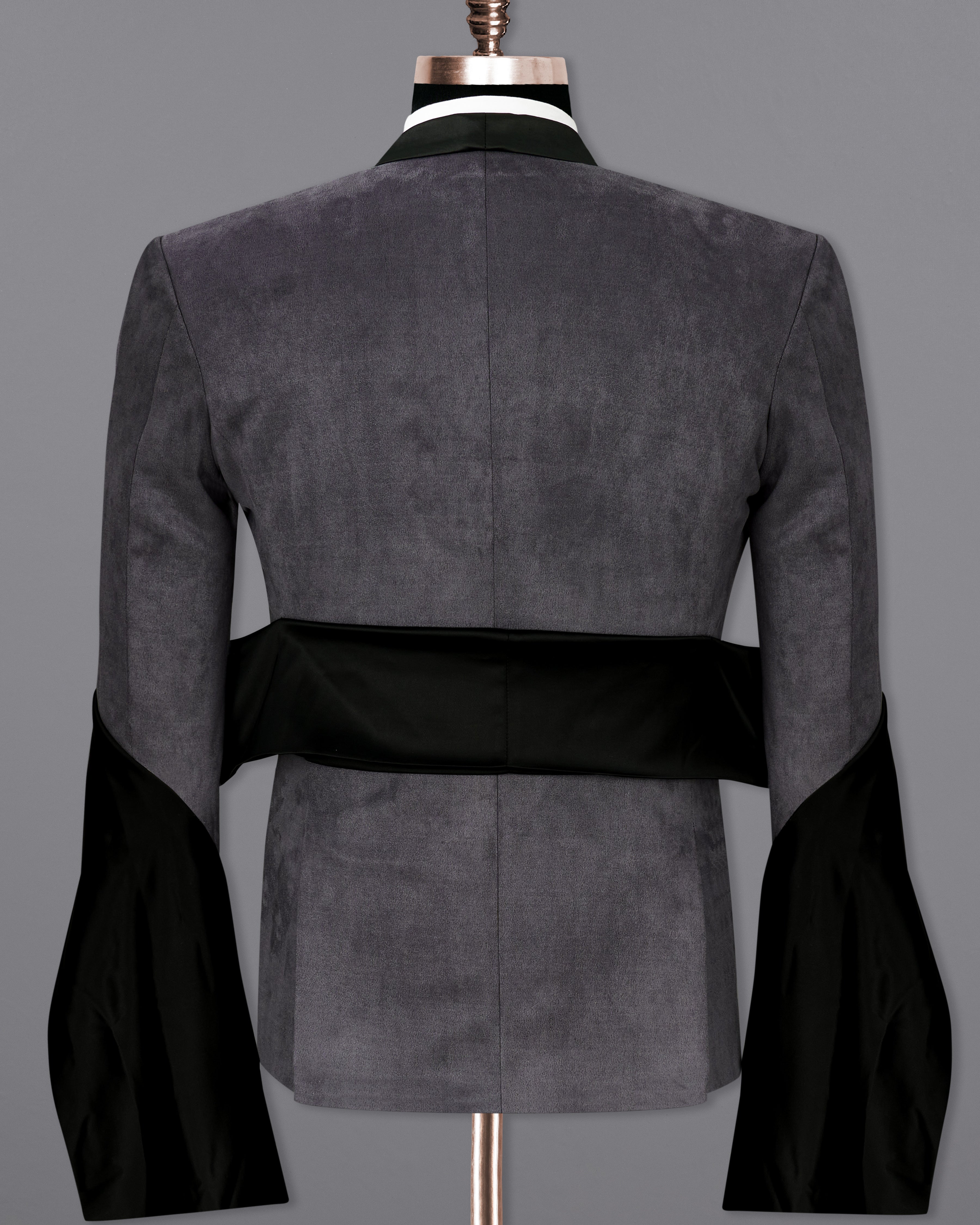 Iridium Gray Velvet Tuxedo Designer Blazer with Shawl BL2341-BKL-D241-36, BL2341-BKL-D241-38, BL2341-BKL-D241-40, BL2341-BKL-D241-42, BL2341-BKL-D241-44, BL2341-BKL-D241-46, BL2341-BKL-D241-48, BL2341-BKL-D241-50, BL2341-BKL-D241-52, BL2341-BKL-D241-54, BL2341-BKL-D241-56, BL2341-BKL-D241-58, BL2341-BKL-D241-60